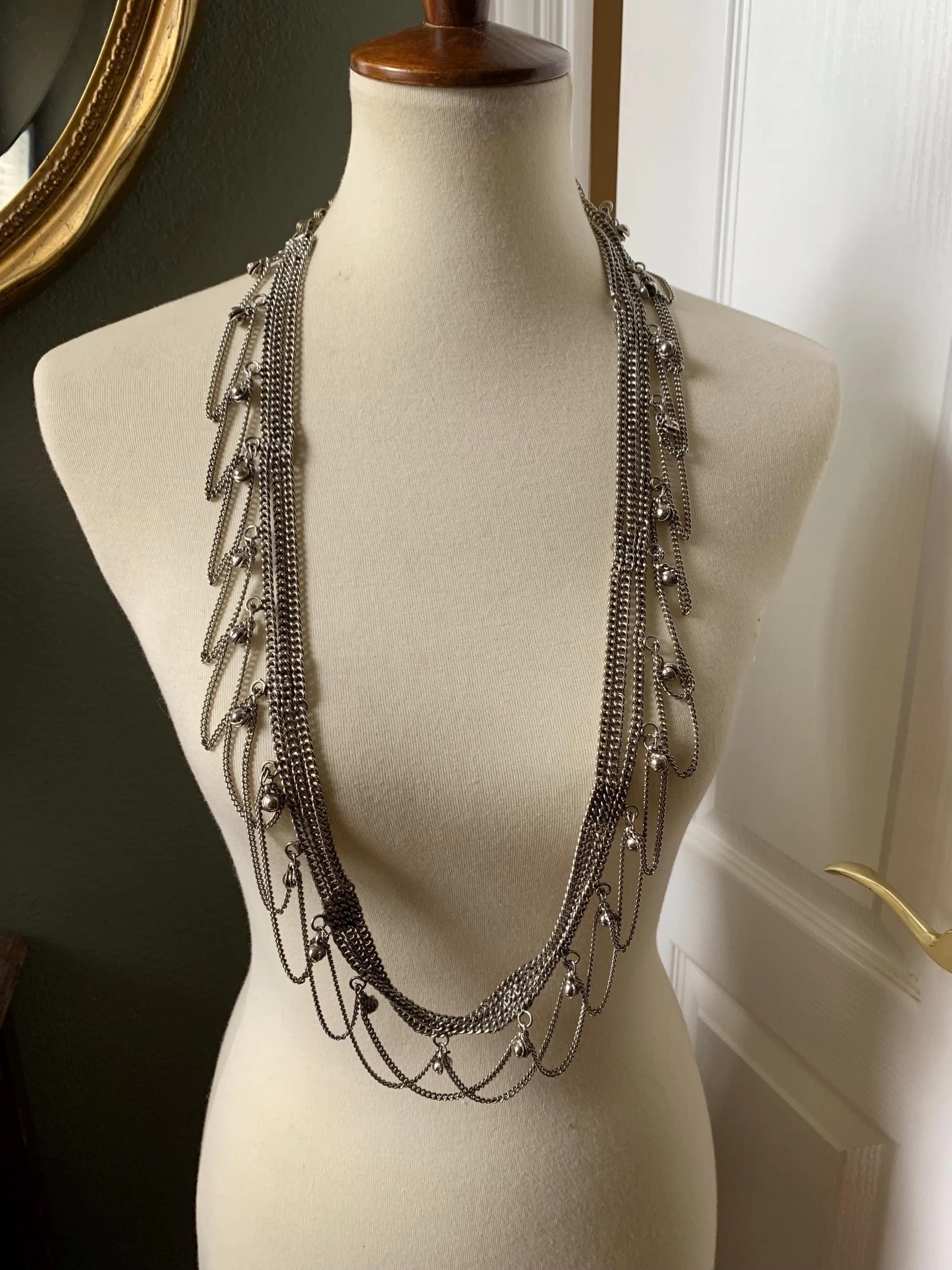 Vintage Silver Egyptian Belly Dancer Belt - image 3