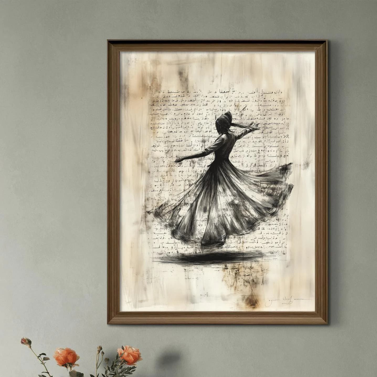 Whirling Dervish Print: Sufi Spiritual Dance, Islamic Art (Digital Download