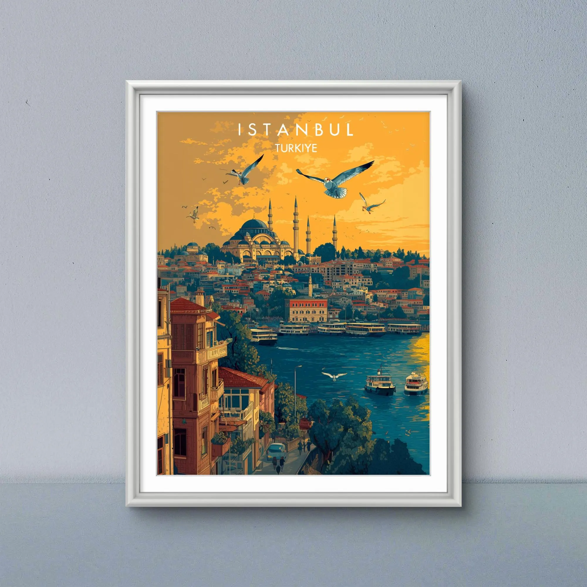 Istanbul Sunset Art Print: Hagia Sophia, Türkiye (Digital Download