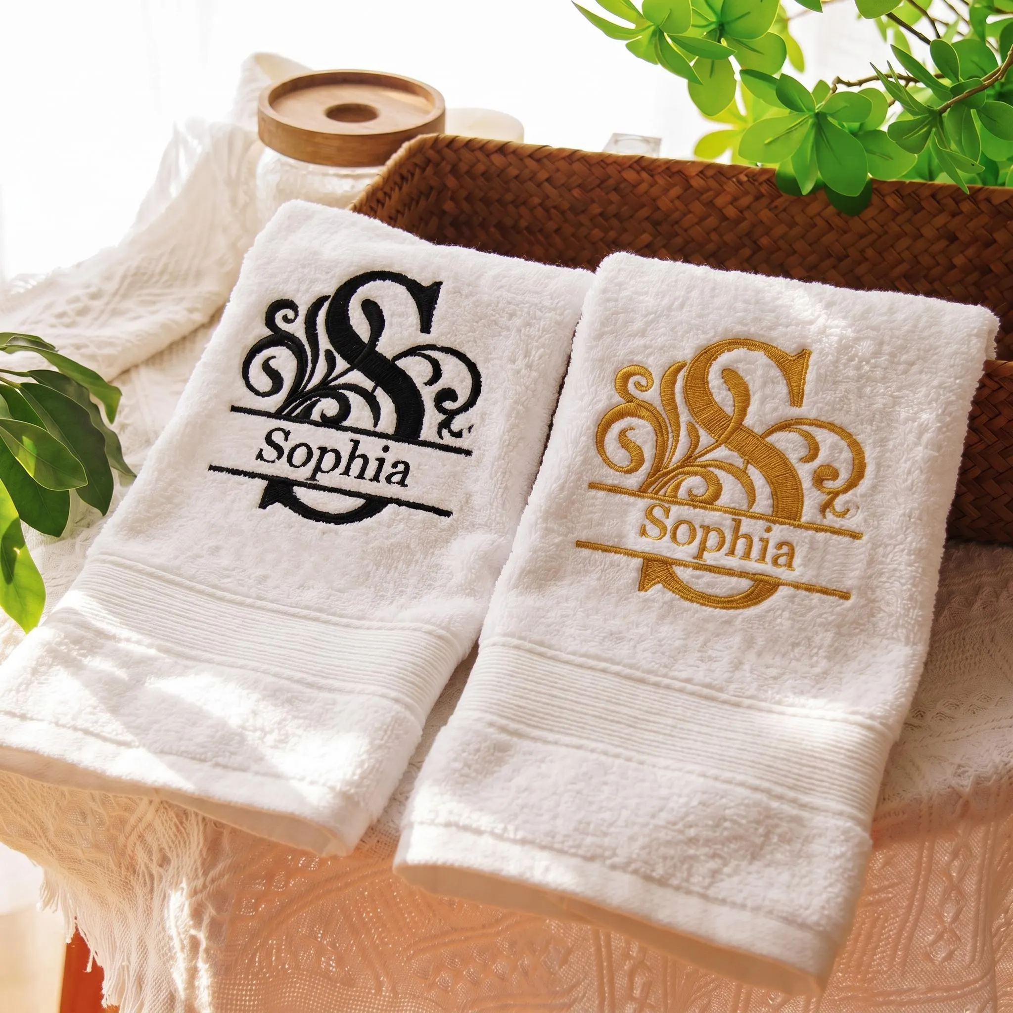 Personalized Bathroom Towel, Custom Name Bath Towel, Monogram Embroidered Towel, Soft Absorbent Bathroom Gift S1608