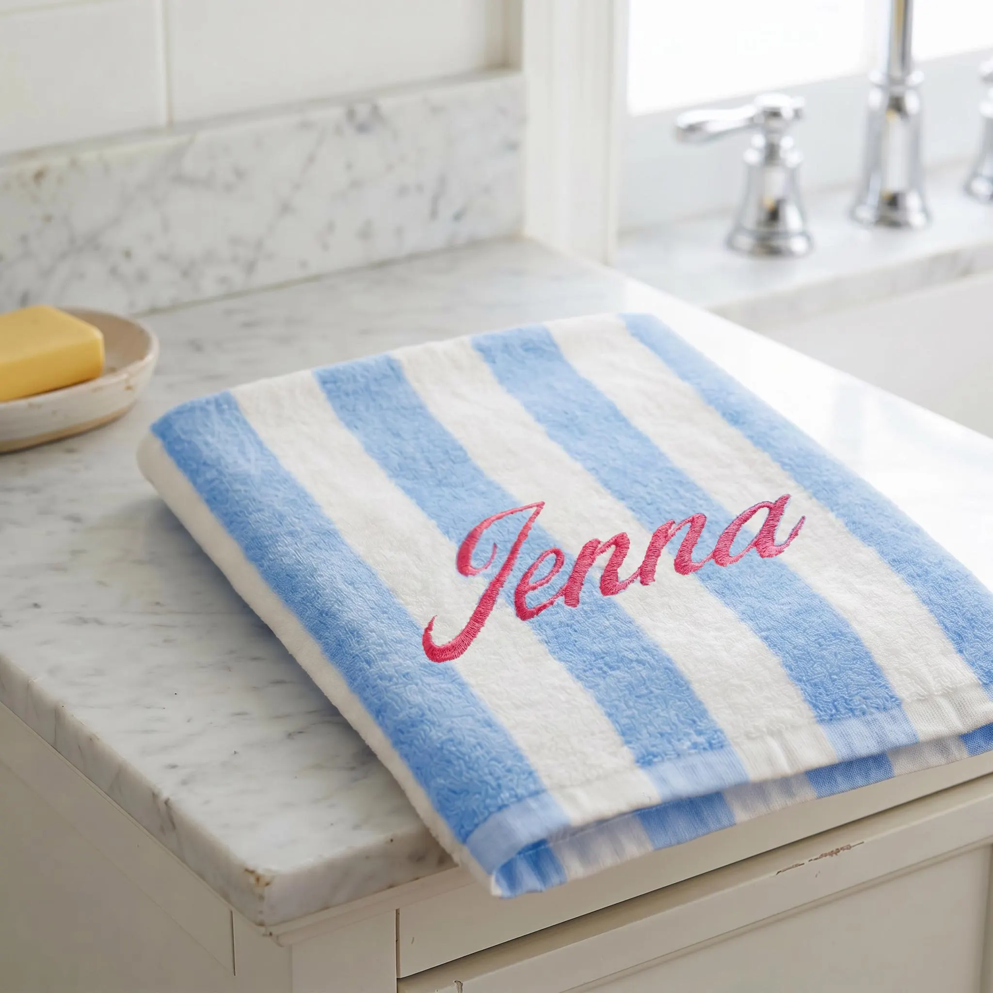 Personalized Embroidered Beach Towel, Custom Cabana Stripe Towels, Pool Towels,Bachelorette Trip Gift S1607 - image 5