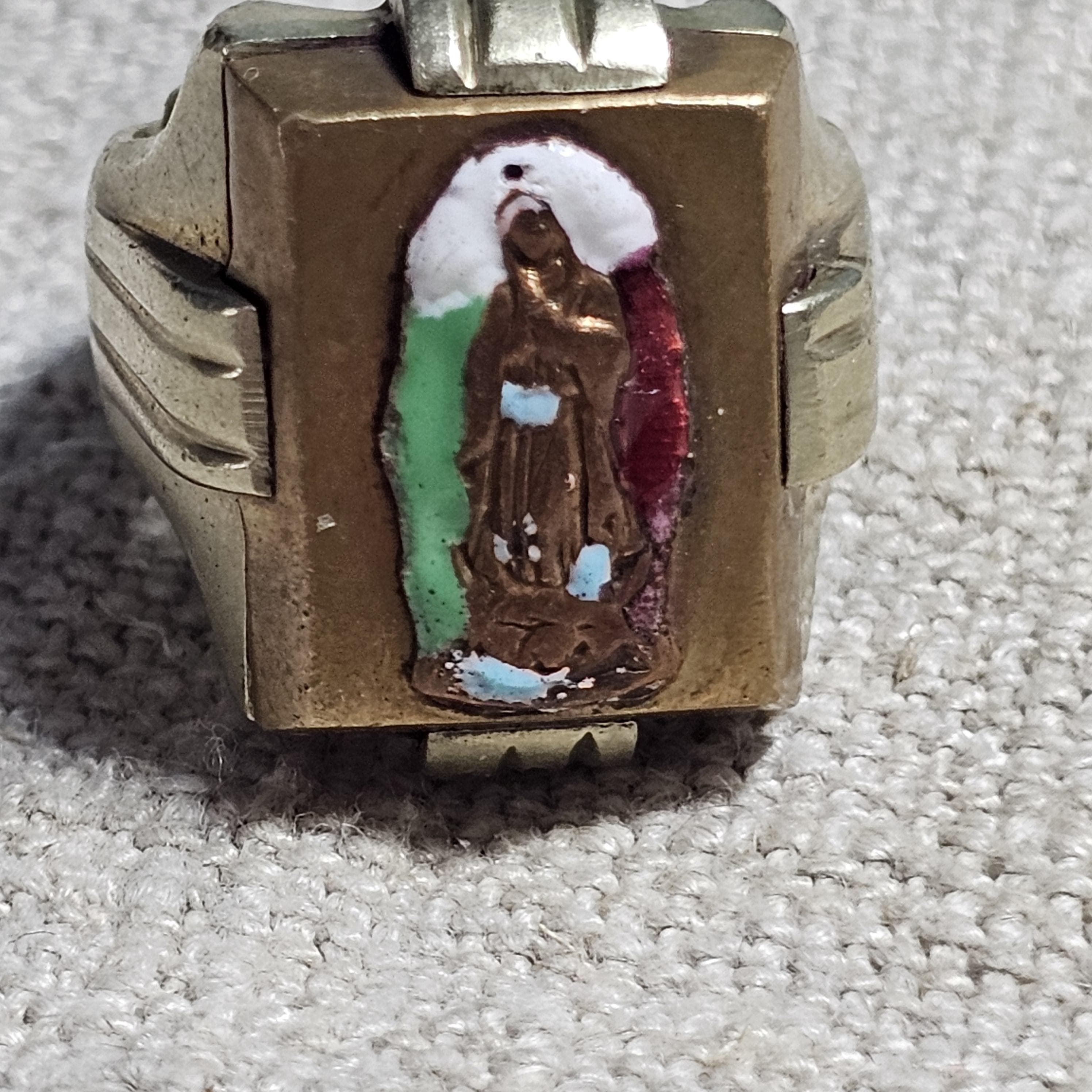 Mexican Biker Vintage Ring Brass Size 9 1/2 JR 806 - image 3
