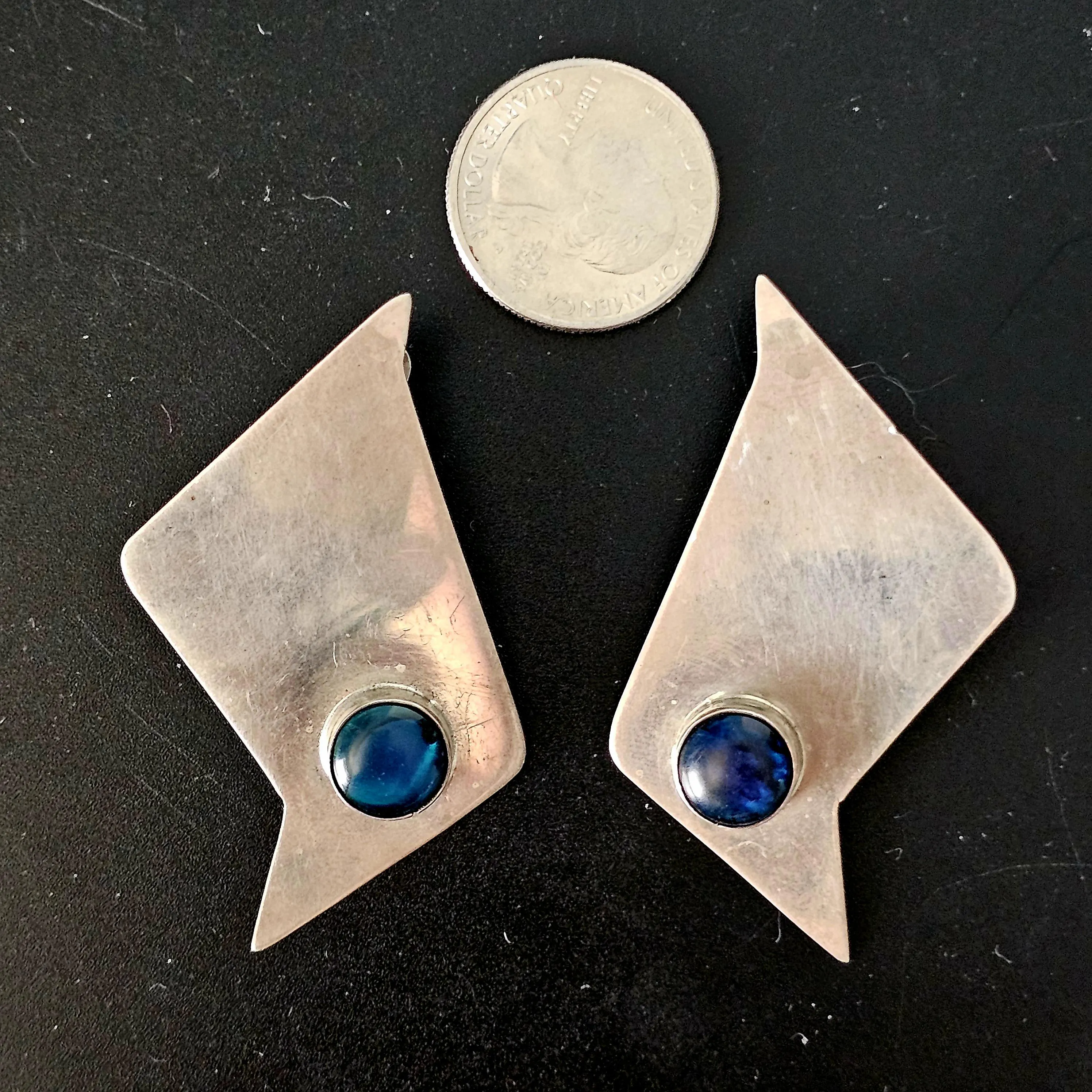 Sterling '70s Bird? Vintage Silver Earrings . # JE 607 - image 4