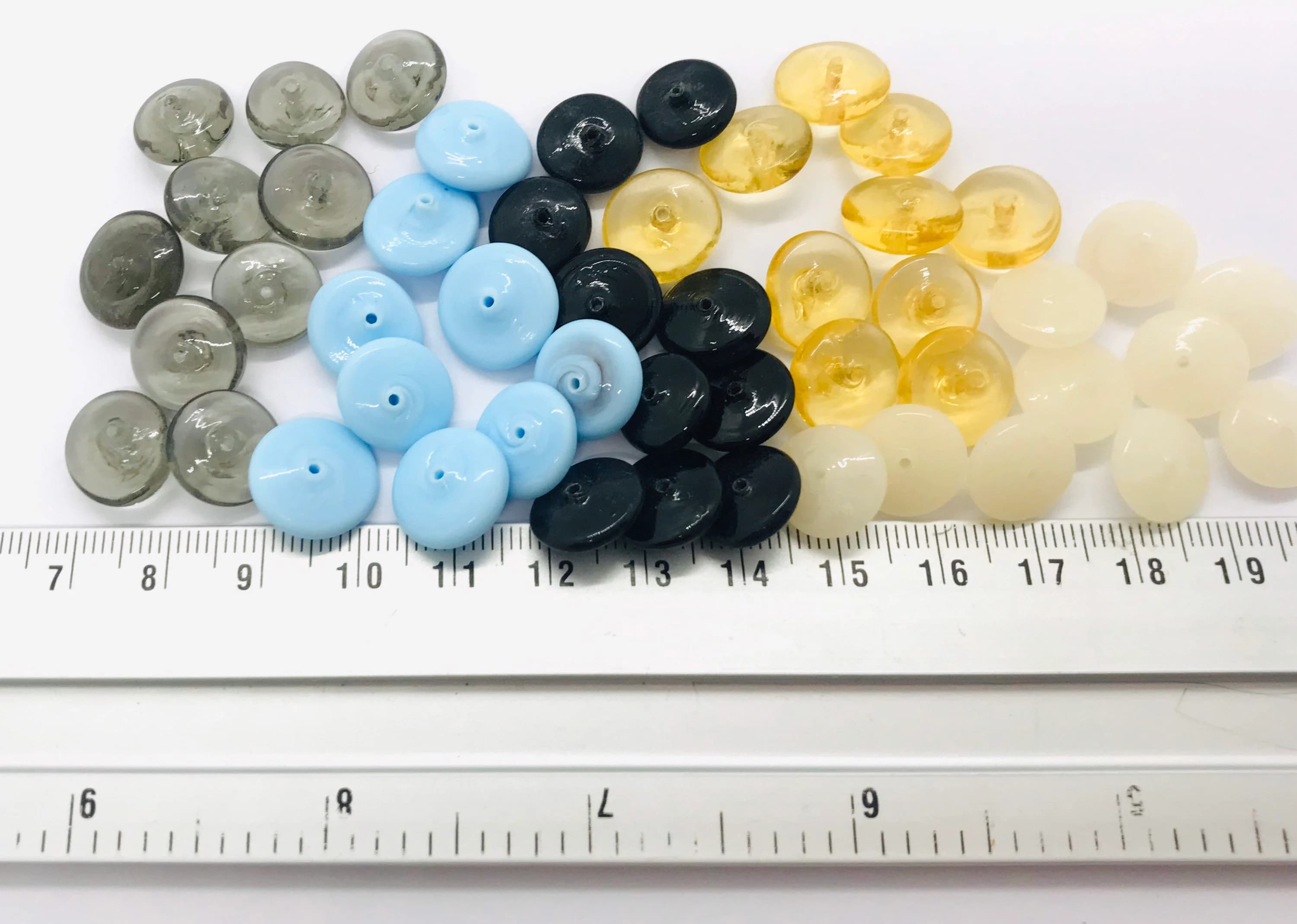 10 vintage Venetian spacer beads, vintage Murano glass beads from an old stock, saucer beads, lamp work beads, small beads, 12 mm beads - image 5