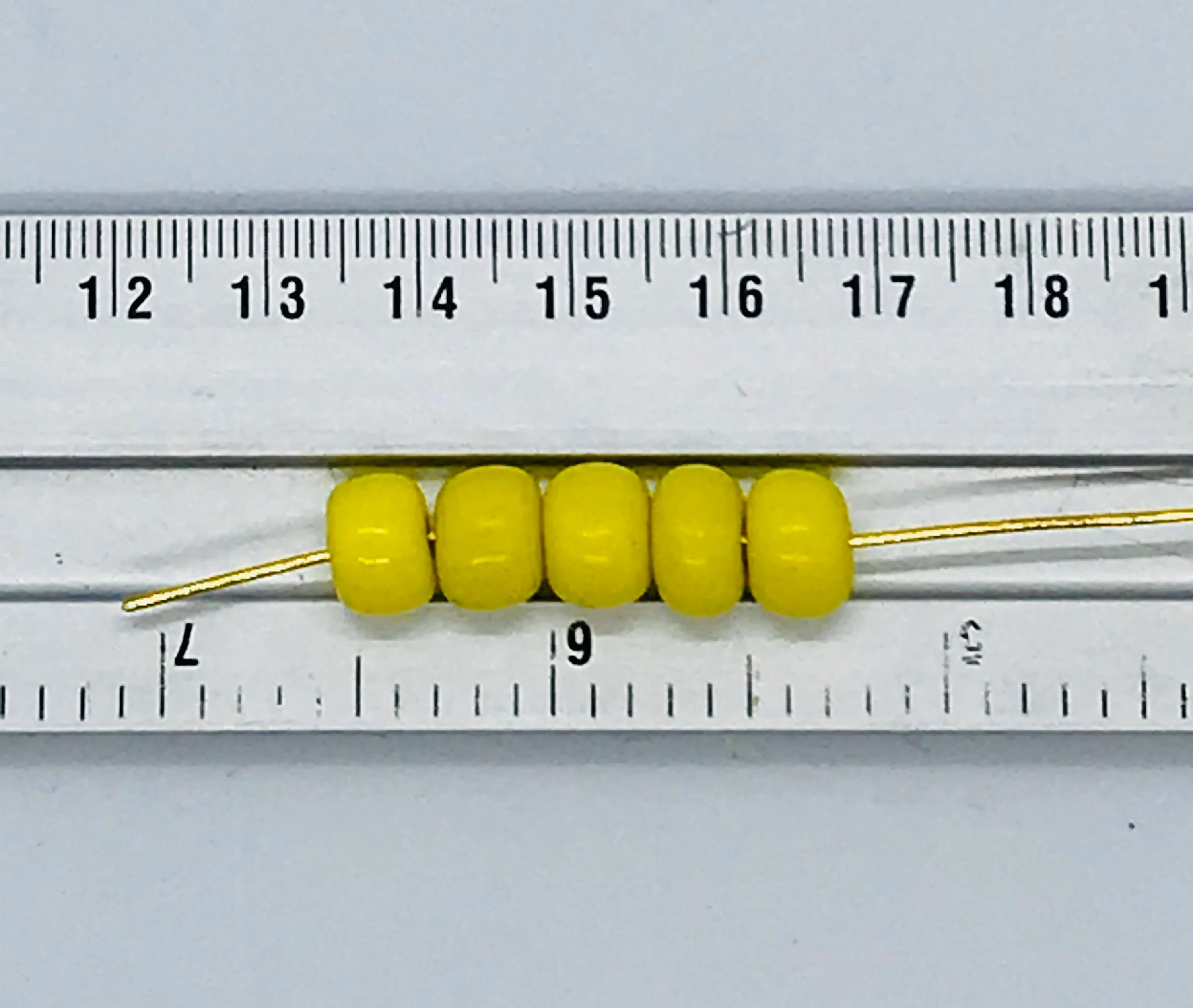 20 gr 9 mm Venetian beads, vintage Murano glass beads, yellow spacer beads, 9 mm pony beads, glass spacer beads for bracelets, C02 - image 4