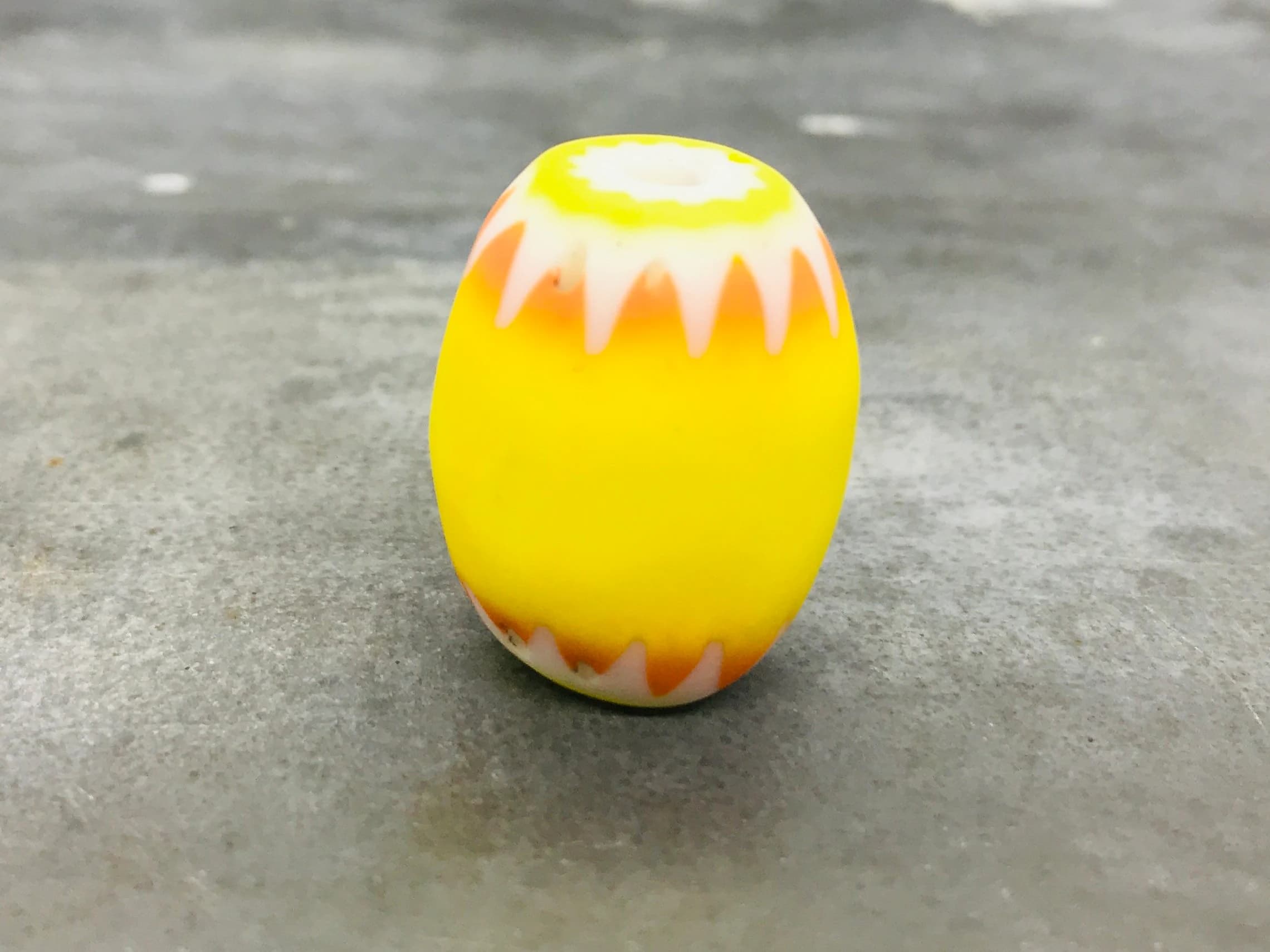 Rare chevron bead from the Costantini Company, 5-layer chevron bead, vintage murano glass bead, venetian chevron bead, yellow chevron - image 5