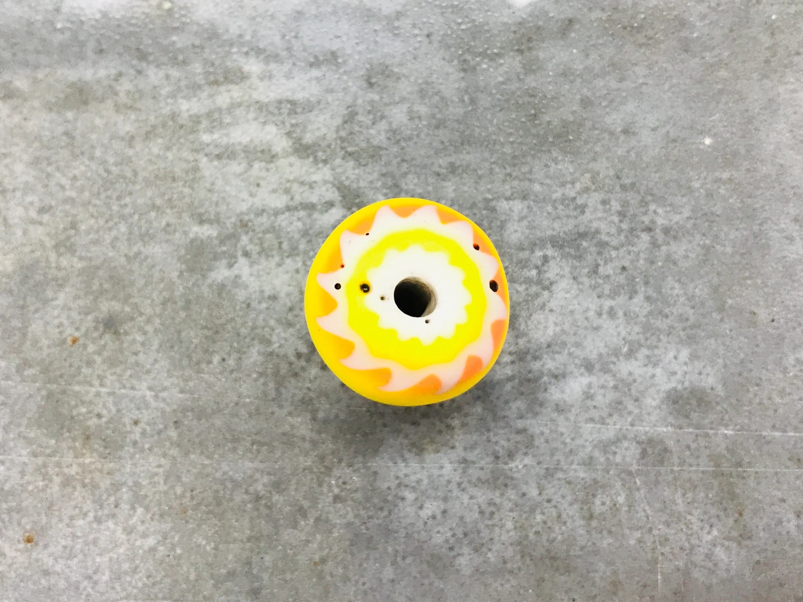 Rare chevron bead from the Costantini Company, 5-layer chevron bead, vintage murano glass bead, venetian chevron bead, yellow chevron - image 3