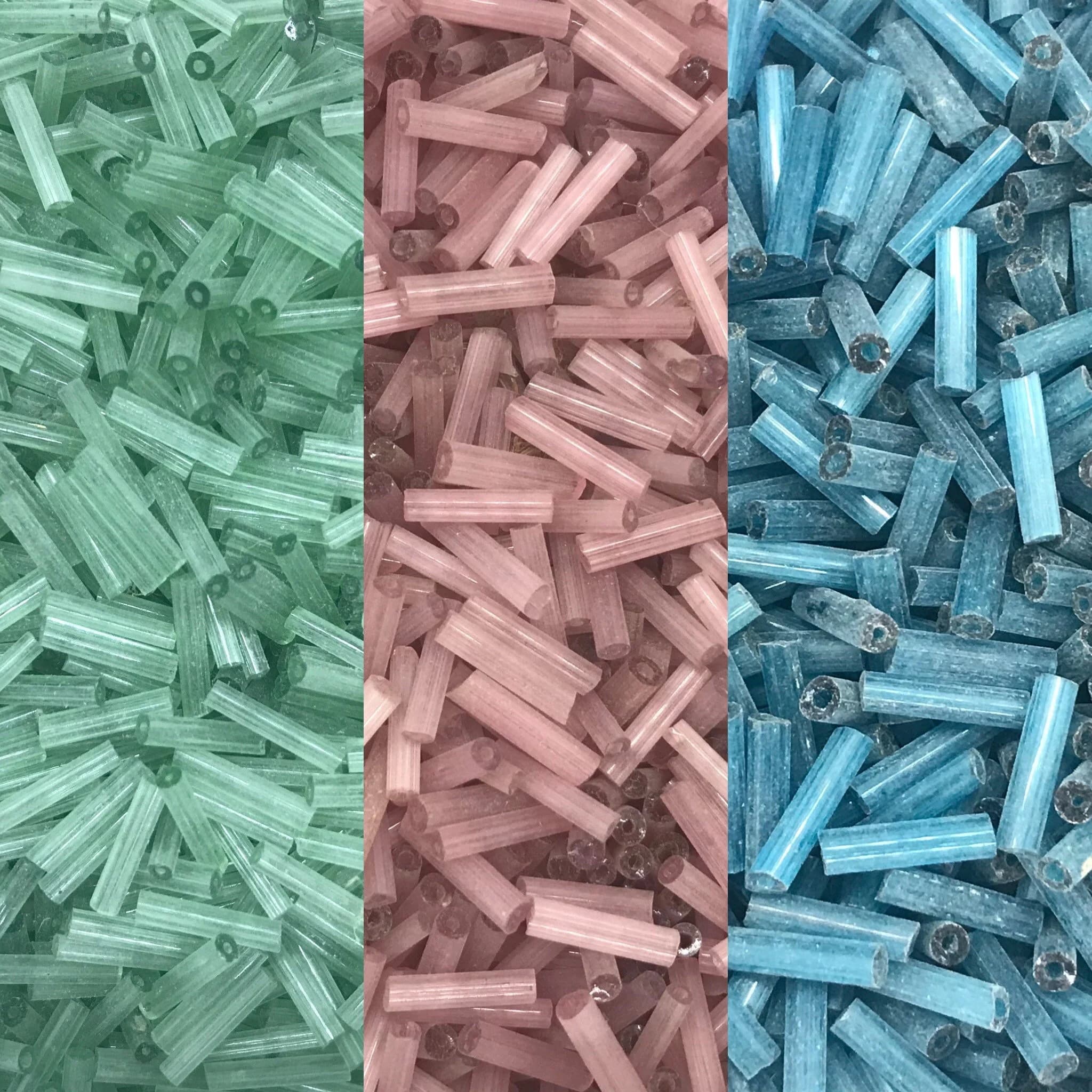 10 gr vintage Venetian spacer beads, vintage murano beads for embroidery, vintage bugle beads, pastel fringe beads for jewelry, 10 gr, C42 - image 3