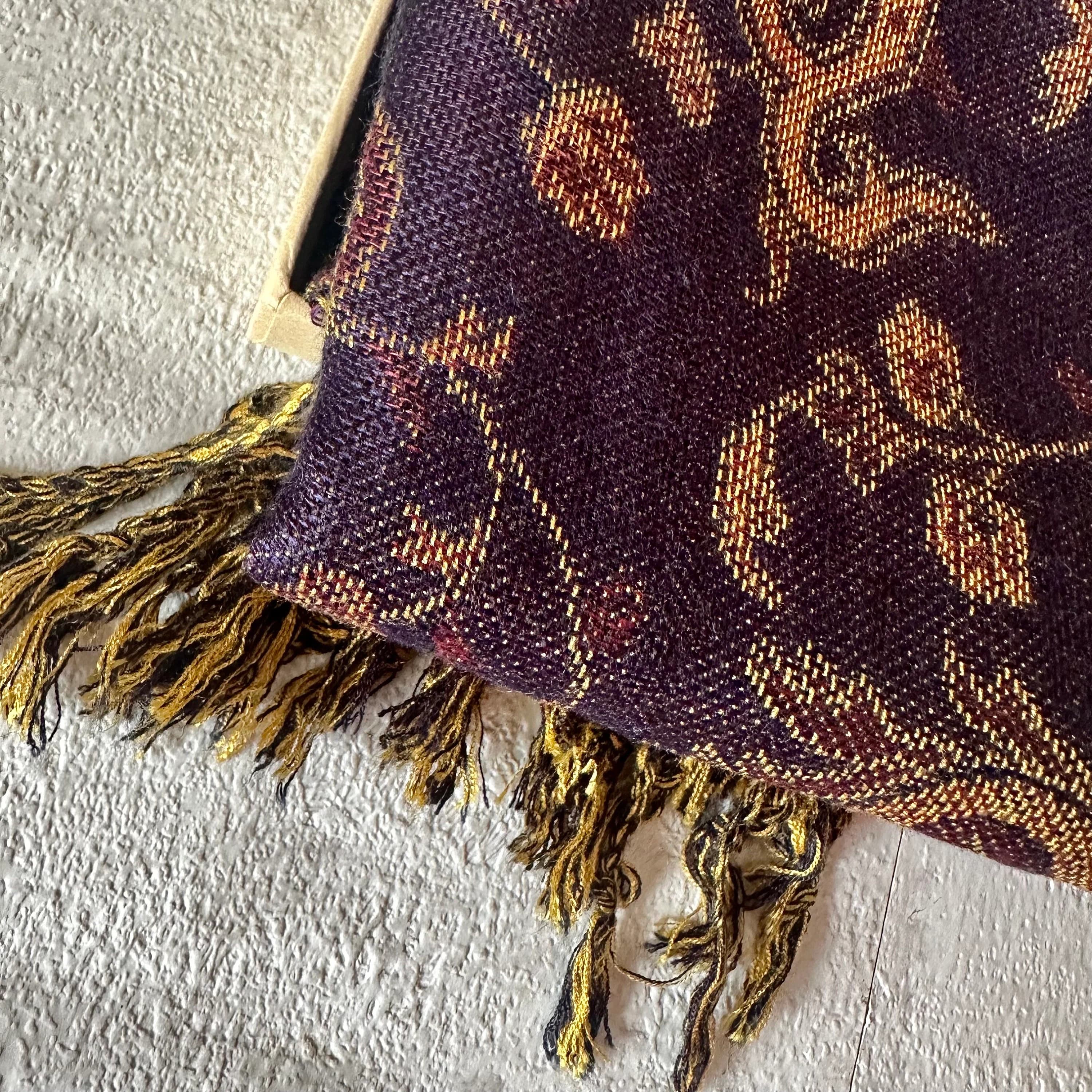 Purple Paisley Pashmina Scarf – Elegant Viscose Blend Shawl Gift For Her Mum - image 5