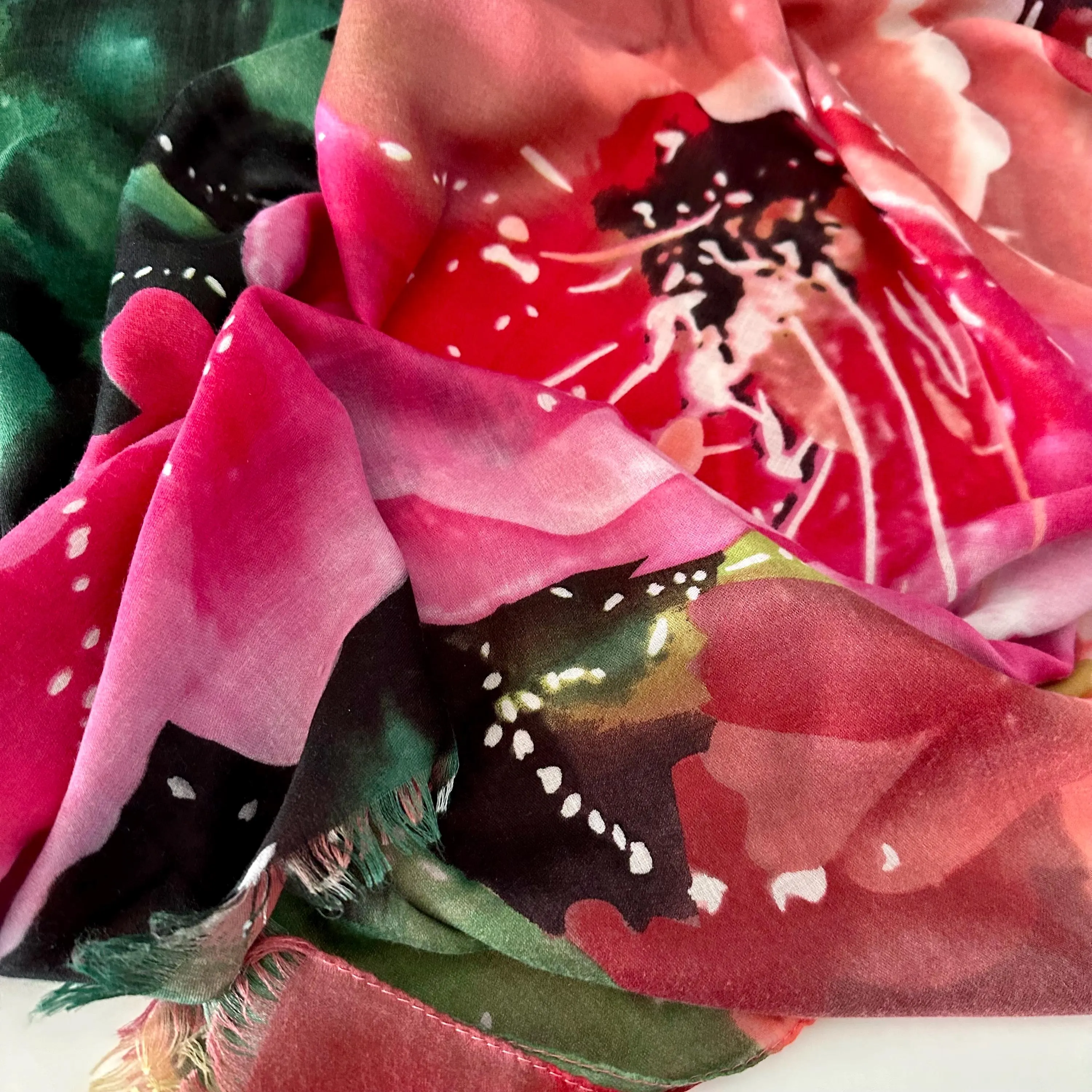 Large Floral Pashmina Scarf: Viscose Wedding Shawl - image 5