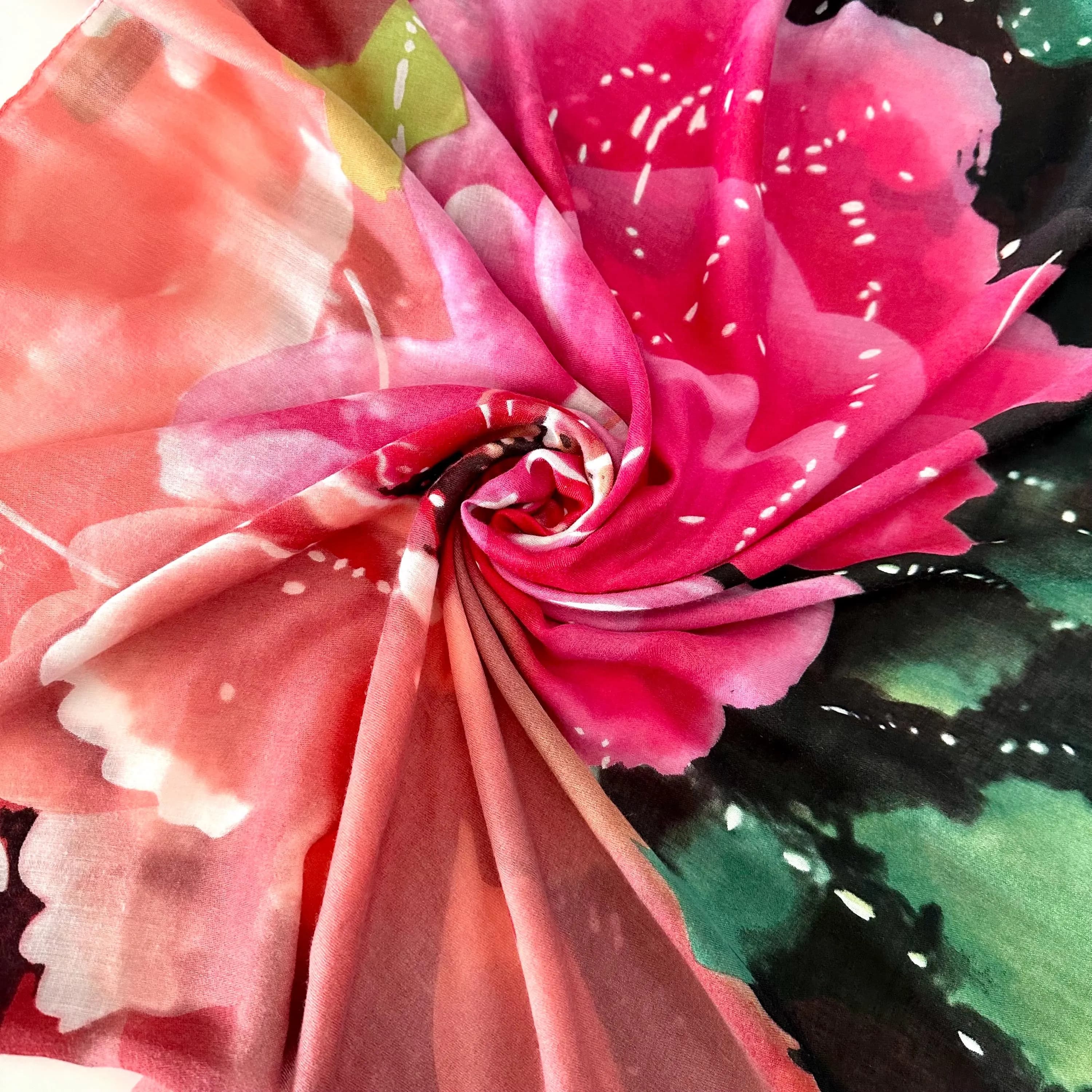 Large Floral Pashmina Scarf: Viscose Wedding Shawl - image 4