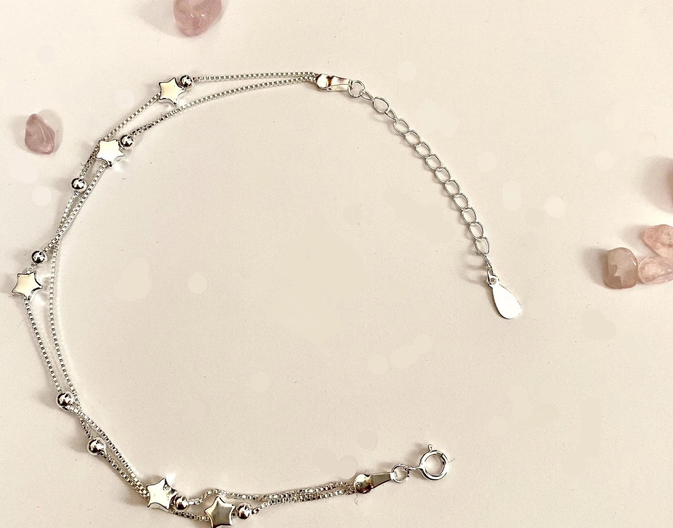 50th Birthday Silver Star Bracelet, Gift for Her - image 5