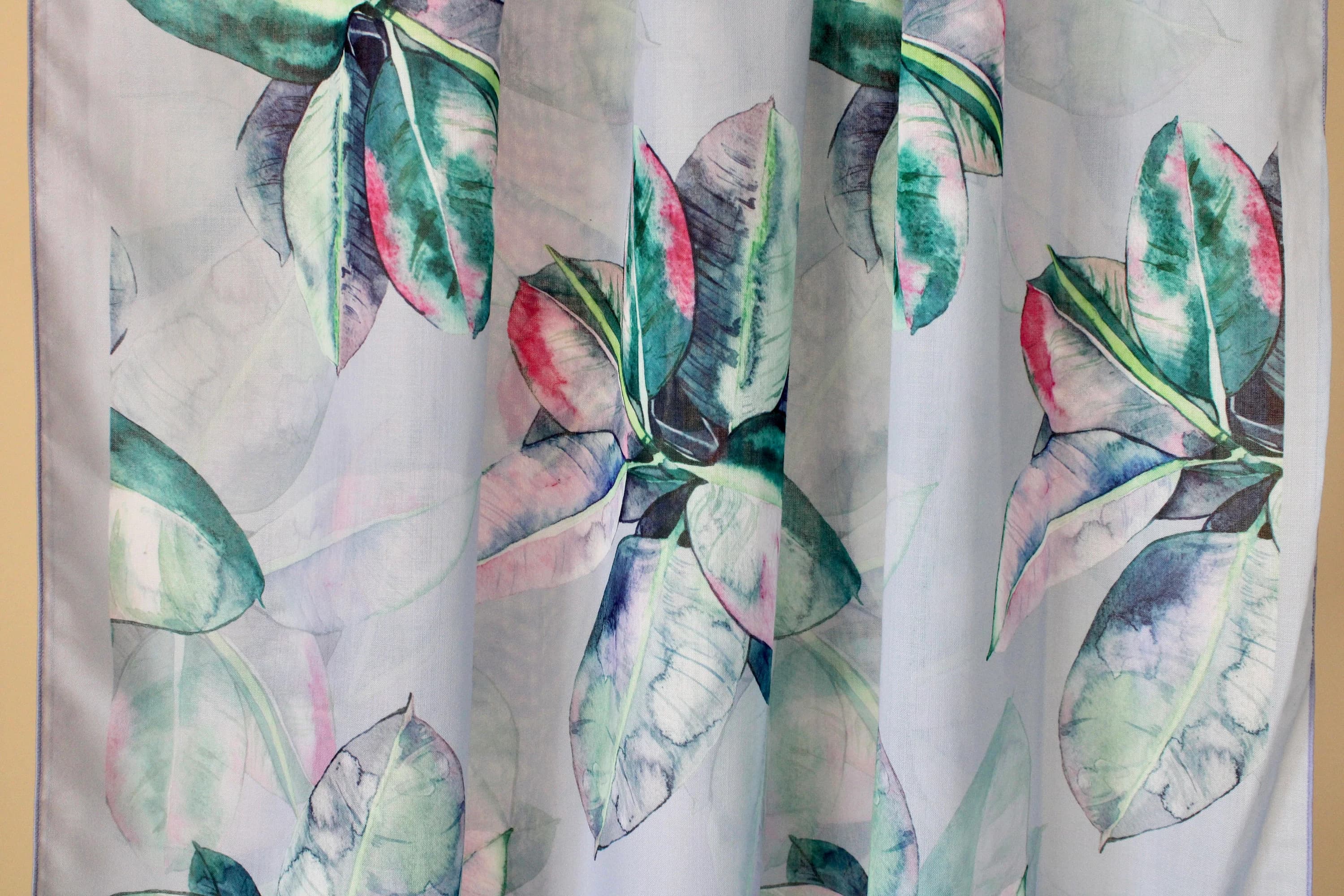 Handmade Floral Print Cotton Scarf: Sea Green Beach Sarong - image 4