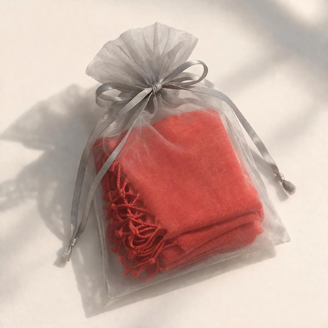 Watermelon Linen Scarf |Lightweight Ladies Headscarf with Fringe | Gift For Her - image 4