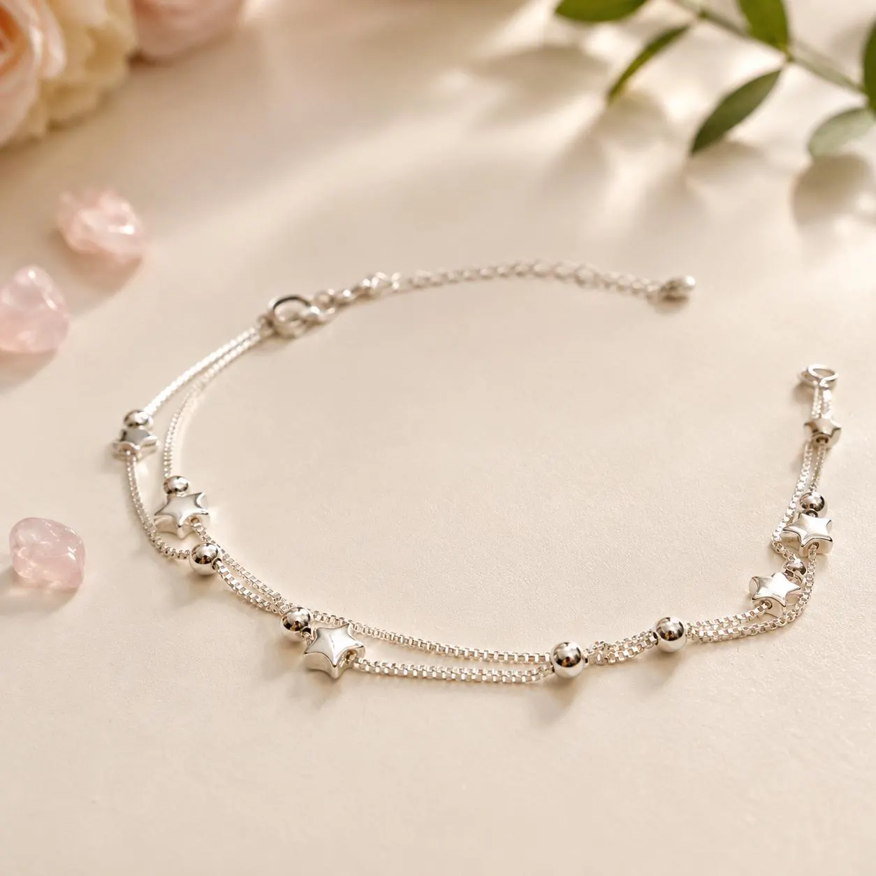 50th Birthday Silver Star Bracelet, Gift for Her - image 4