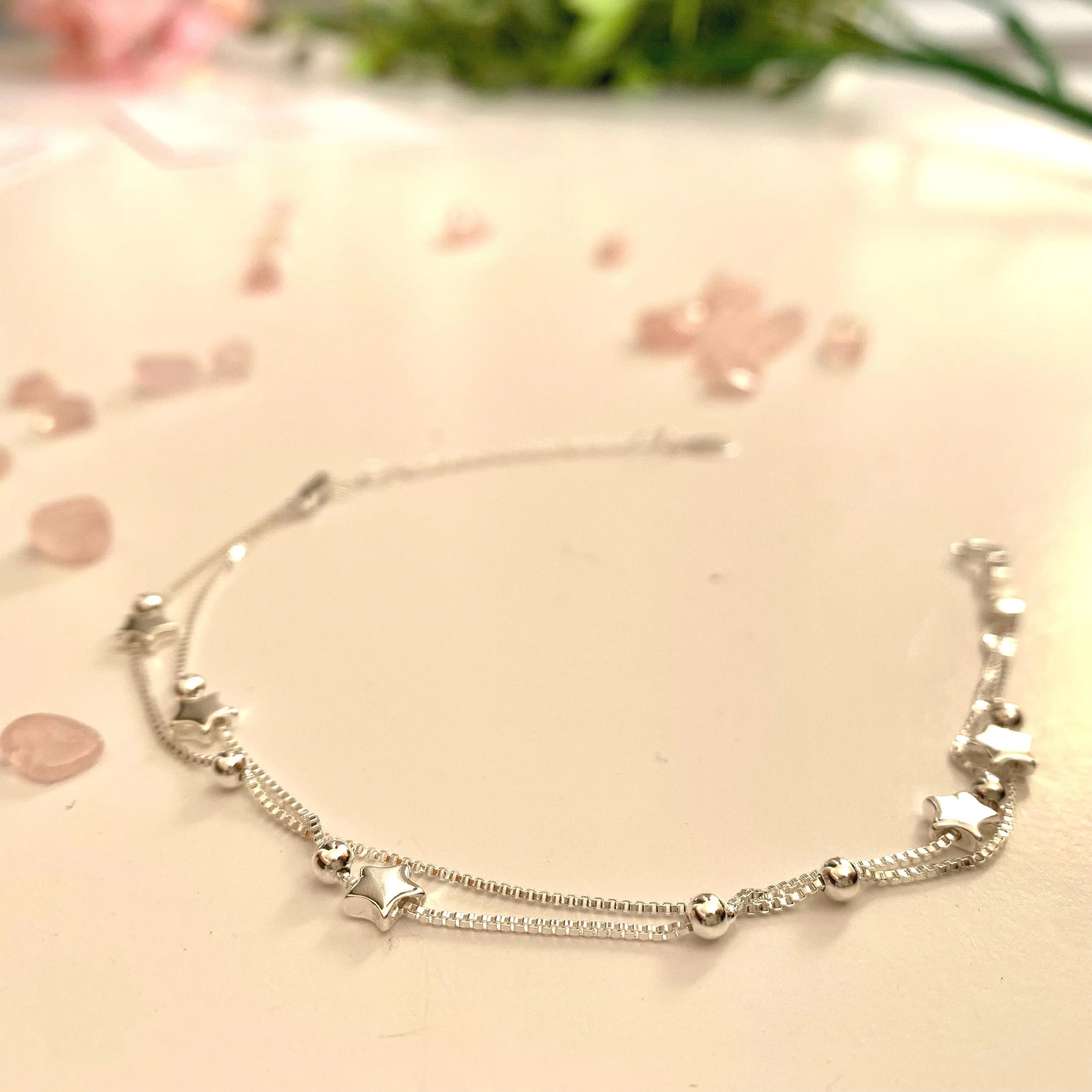 50th Birthday Silver Star Bracelet, Gift for Her - image 2