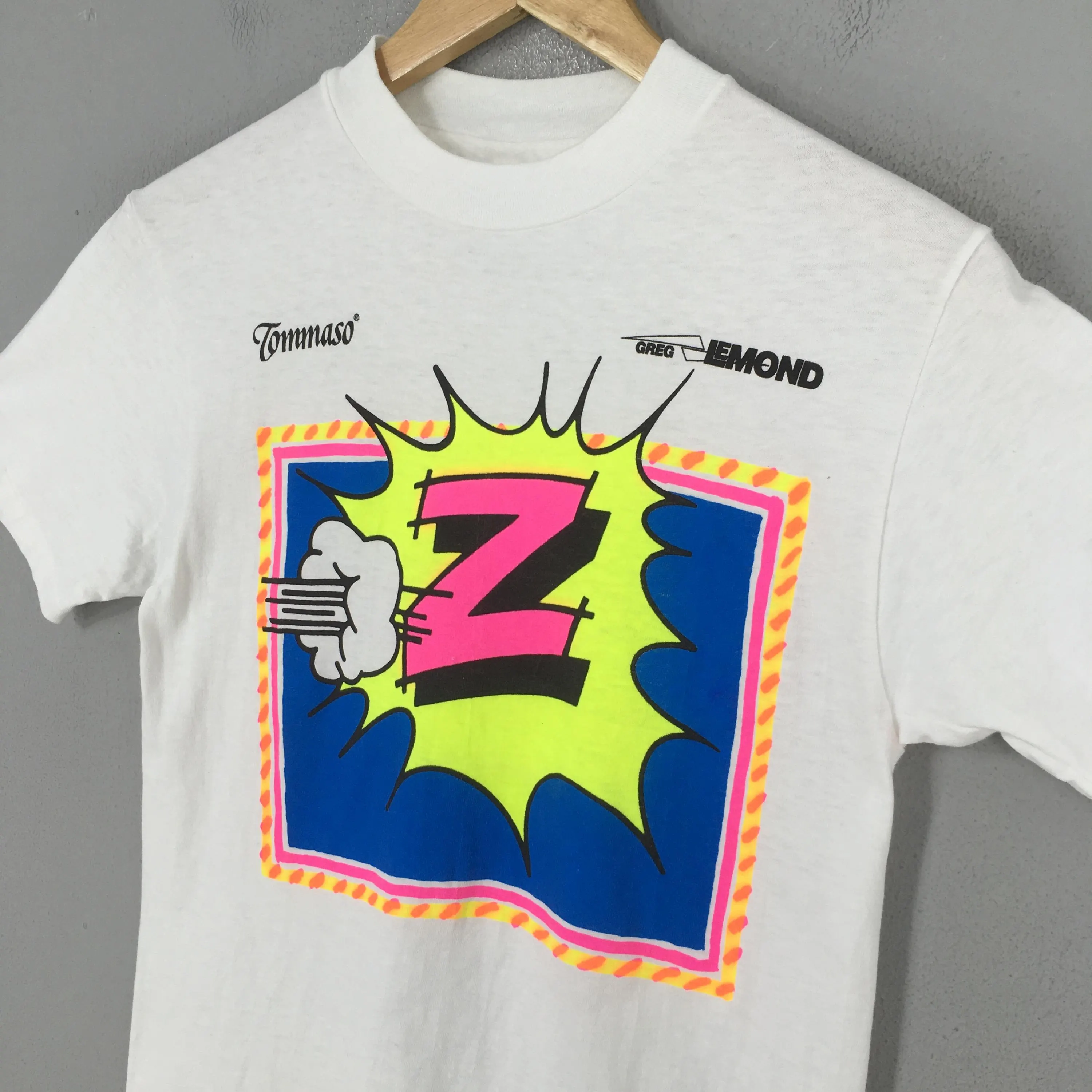 Vintage 90's Vetements Z-Peugeot Cycling Team Tshirt Small Streetwear Tommaso Greg Lemond Team Z Jersey Graphics Printed White Tees Size S - image 4
