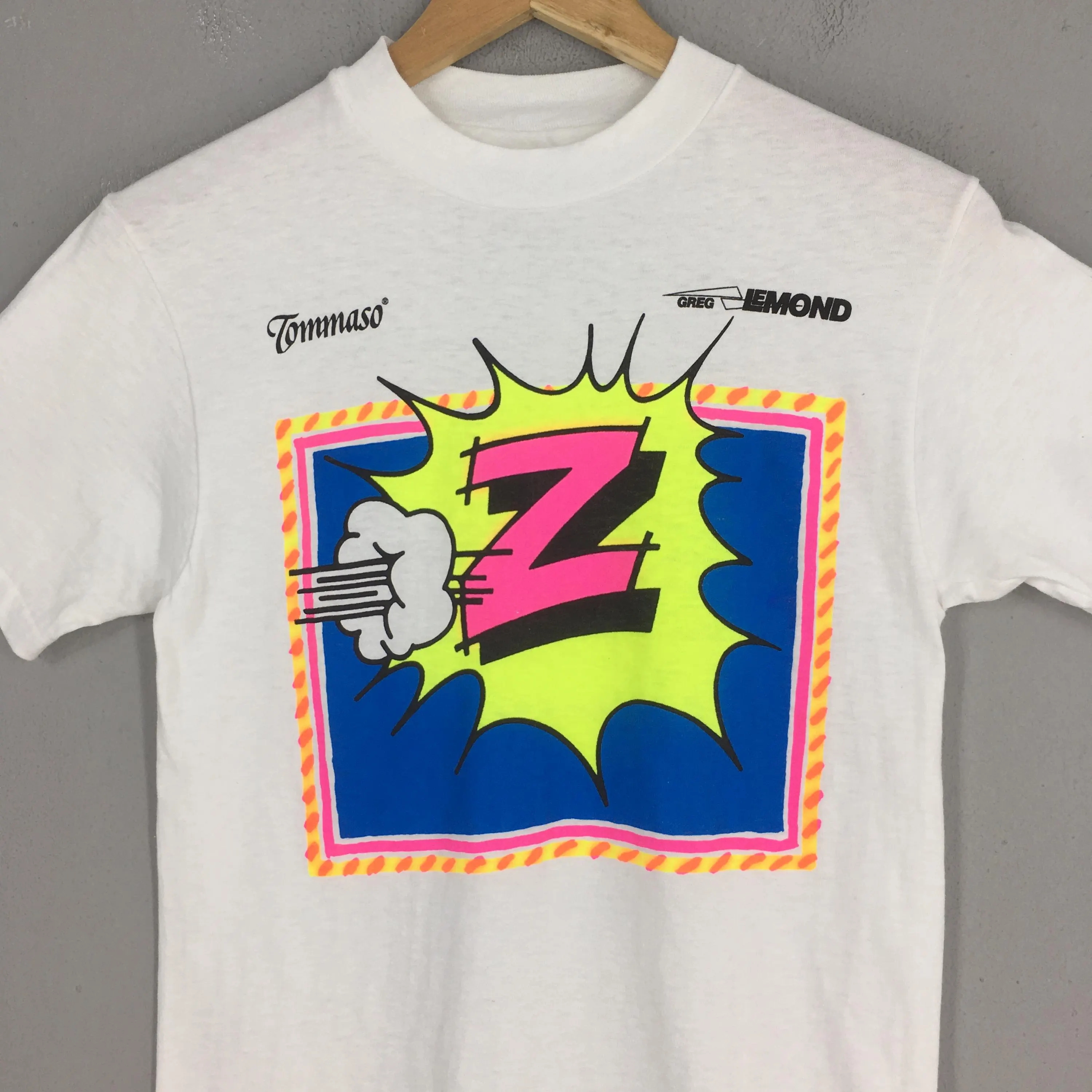 Vintage 90's Vetements Z-Peugeot Cycling Team Tshirt Small Streetwear Tommaso Greg Lemond Team Z Jersey Graphics Printed White Tees Size S - image 3