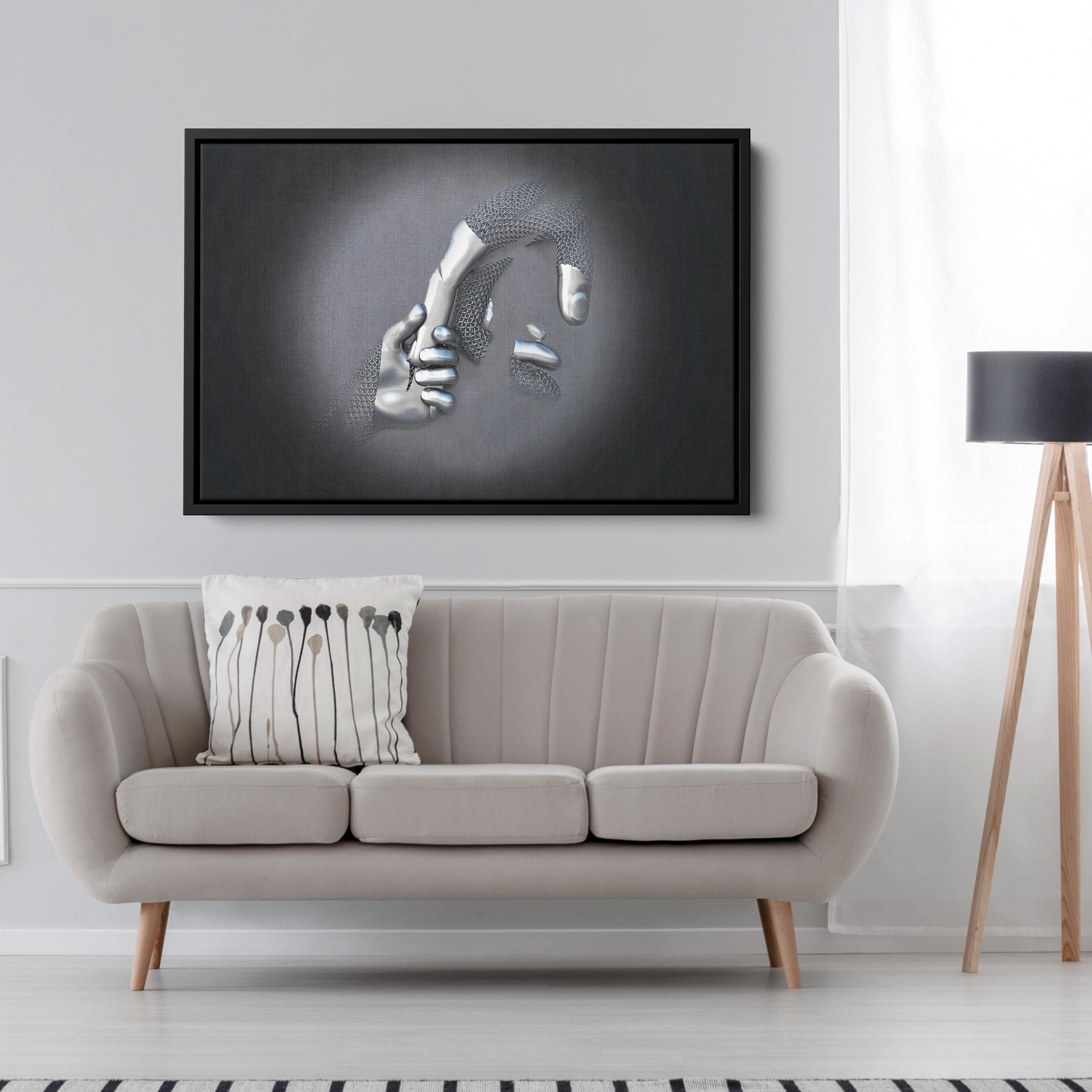 Parent and Child Canvas Art: Black and White Family Print - image 4