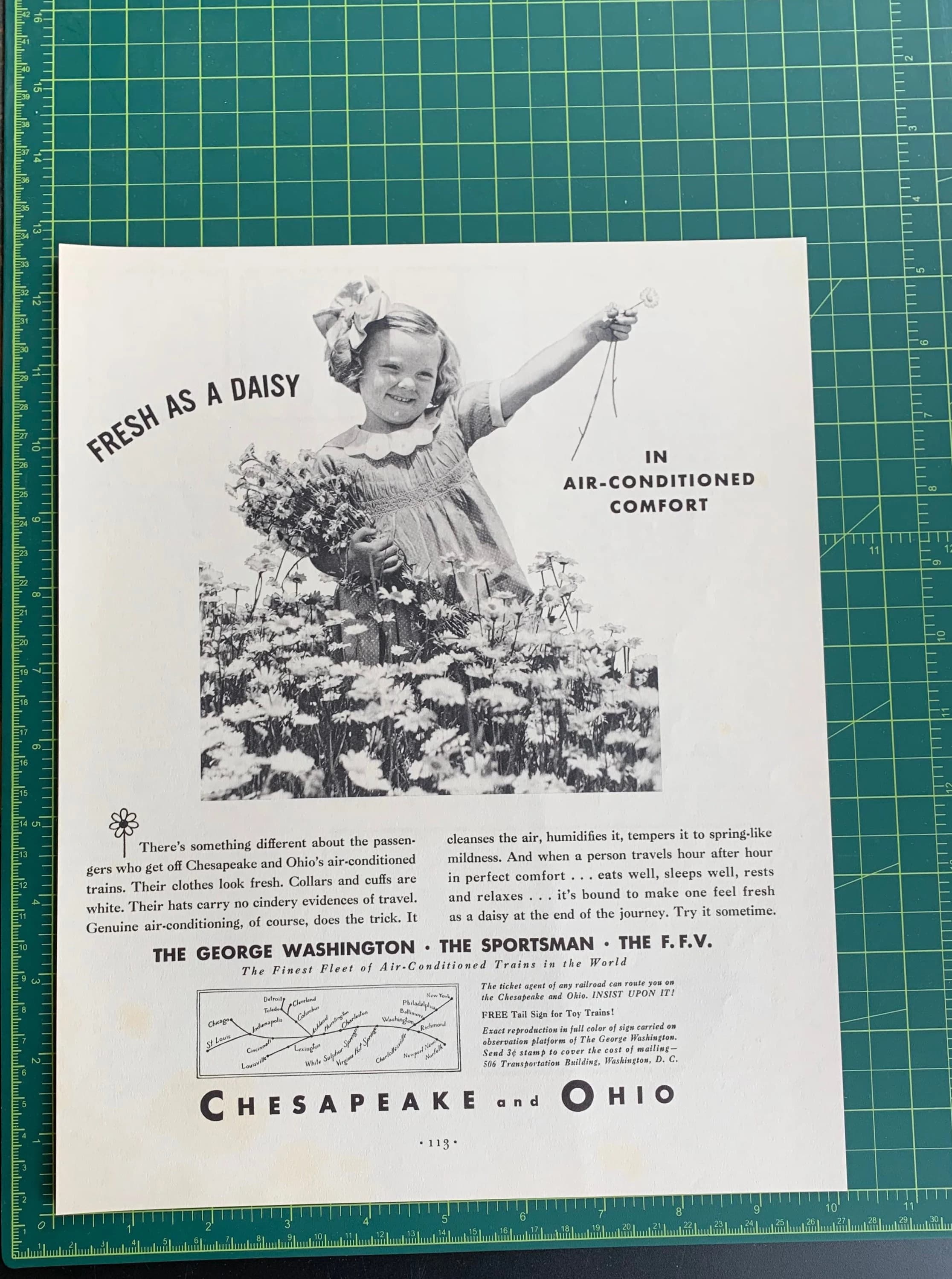 Vintage 1934 Chesapeake & Ohio Railroad Lines Original Advertisement - image 3