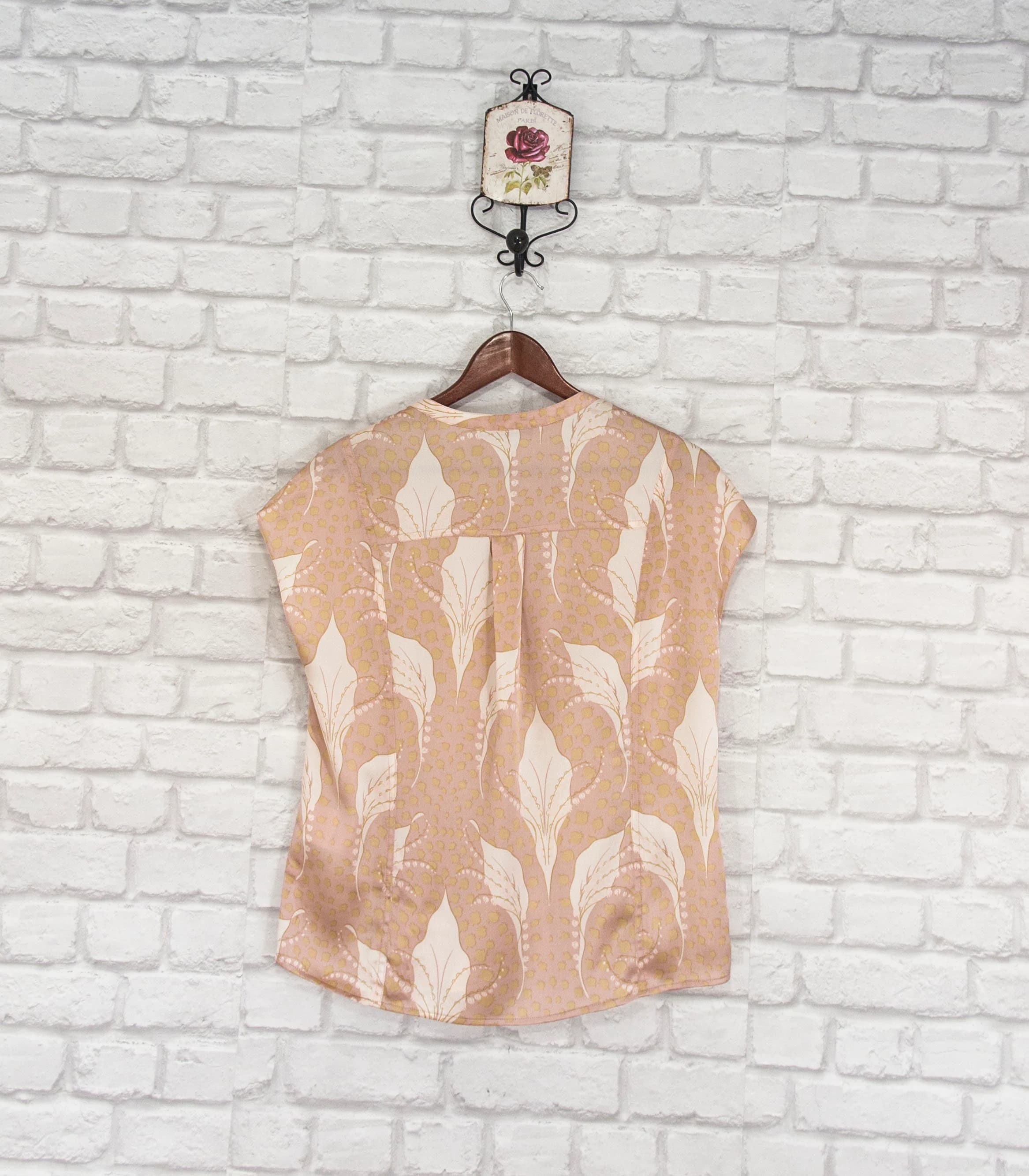 PBO 95% Silk Vintage Top Shirt Blouse size EU34/UK8/US4 Oversized - image 4