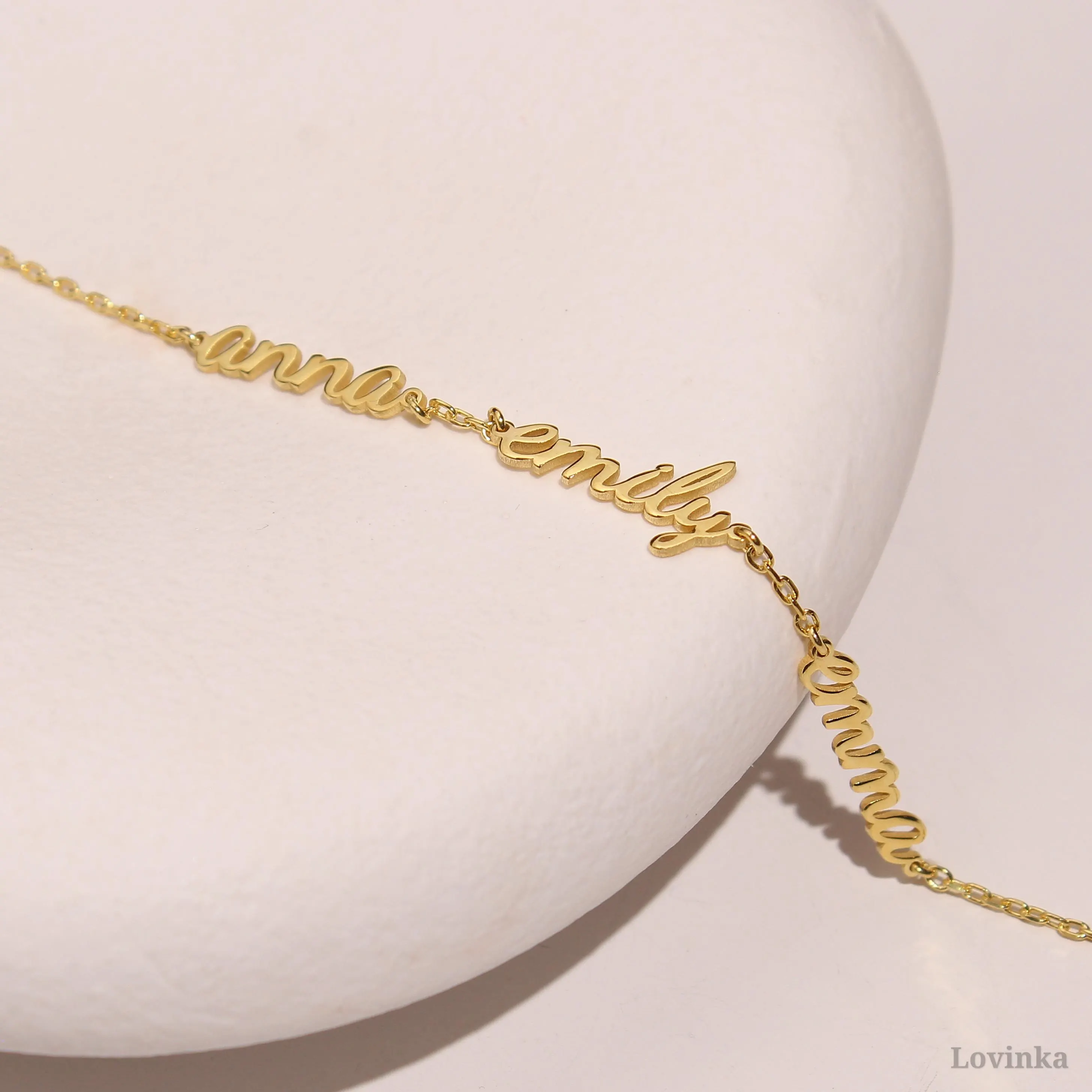 Custom Multiple Name Bracelet - Personalized Layering Bracelet, Dainty Gift for Her, Christmas Jewelry - image 5