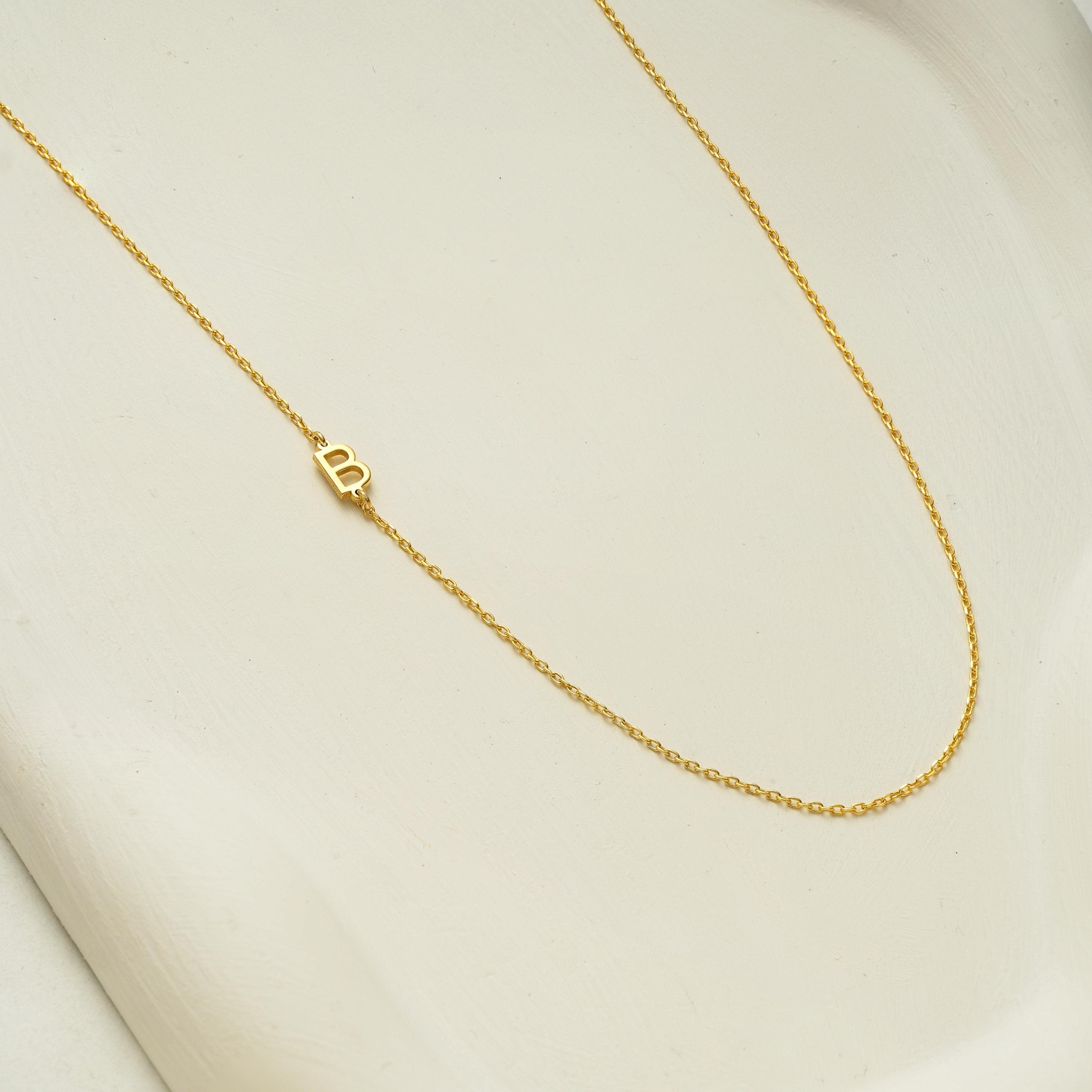 Dainty Initial Necklace,Sideways Initial Necklace,Custom Letter Necklace,Personalized Jewelry,Gift For Her, Christmas Gift,Mothers Gifts - image 4