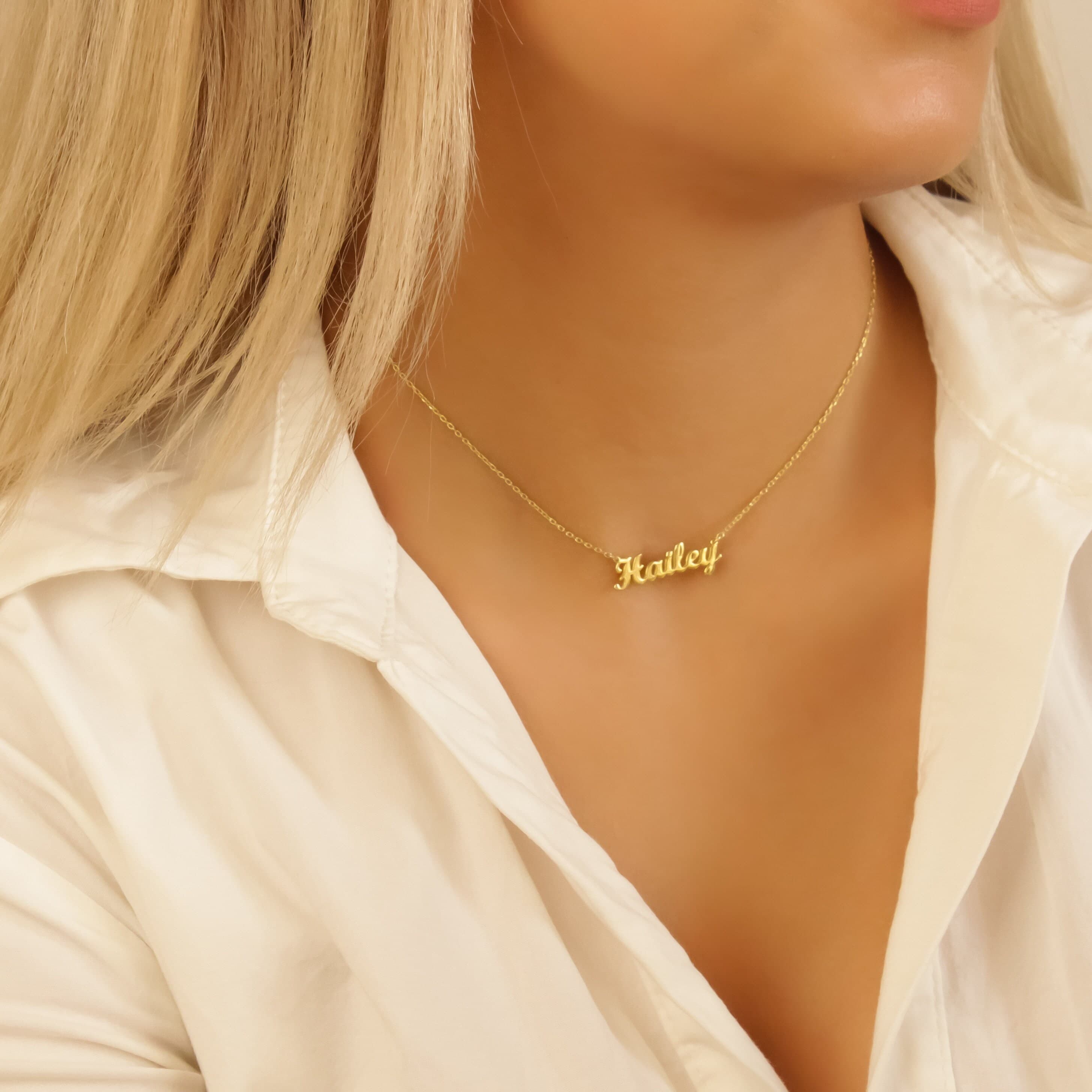 14K Solid Gold Name Necklace • Personalized Jewelry • Gift For Her - image 4