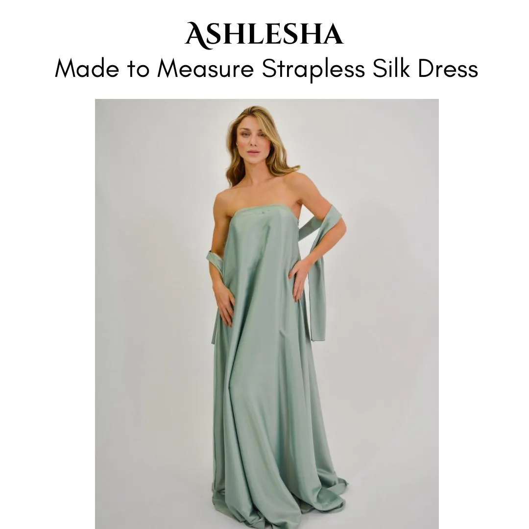 Made-to-Measure - Strapless Dress with Scarf ~ ANY Shade of your choice, wedding guest, bridesmaid, evening gown, romantic, soft girl - image 3