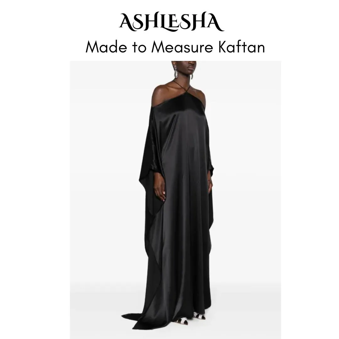 Made-to-Measure Off shoulder Kaftan Styled Dress: Custom Color, Size, Length - image 3