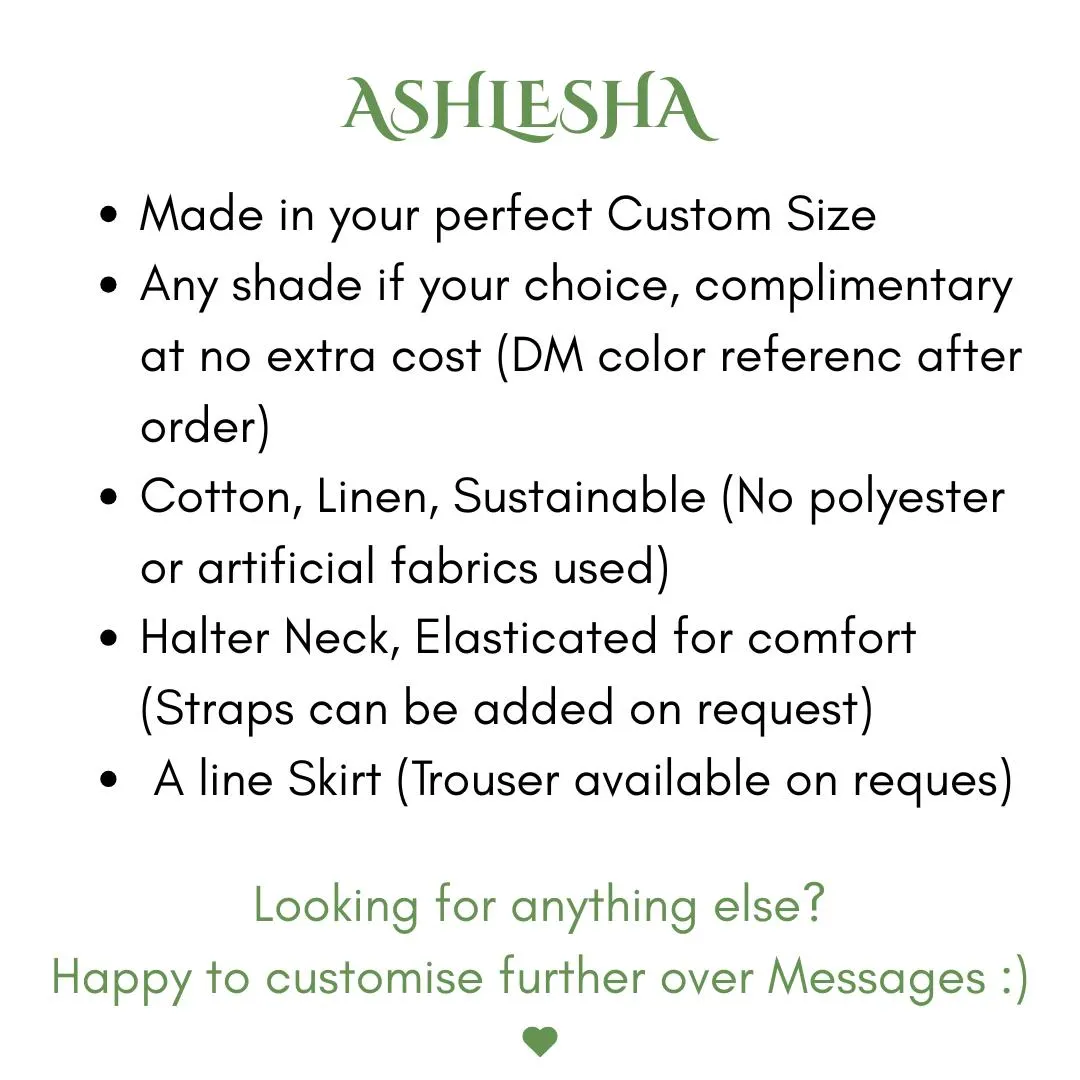 Custom Linen Cotton Co-ord Skirt Set: Tie at tha sides Top, Long Skirt, Summer Style (ANY shade of your choice, DM color reference) - image 4