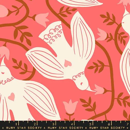 Ruby Star Society - End Paper - End Paper Canvas in Strawberry - Jen Hewitt - fabric for sewing, fabric for quilting - image 3