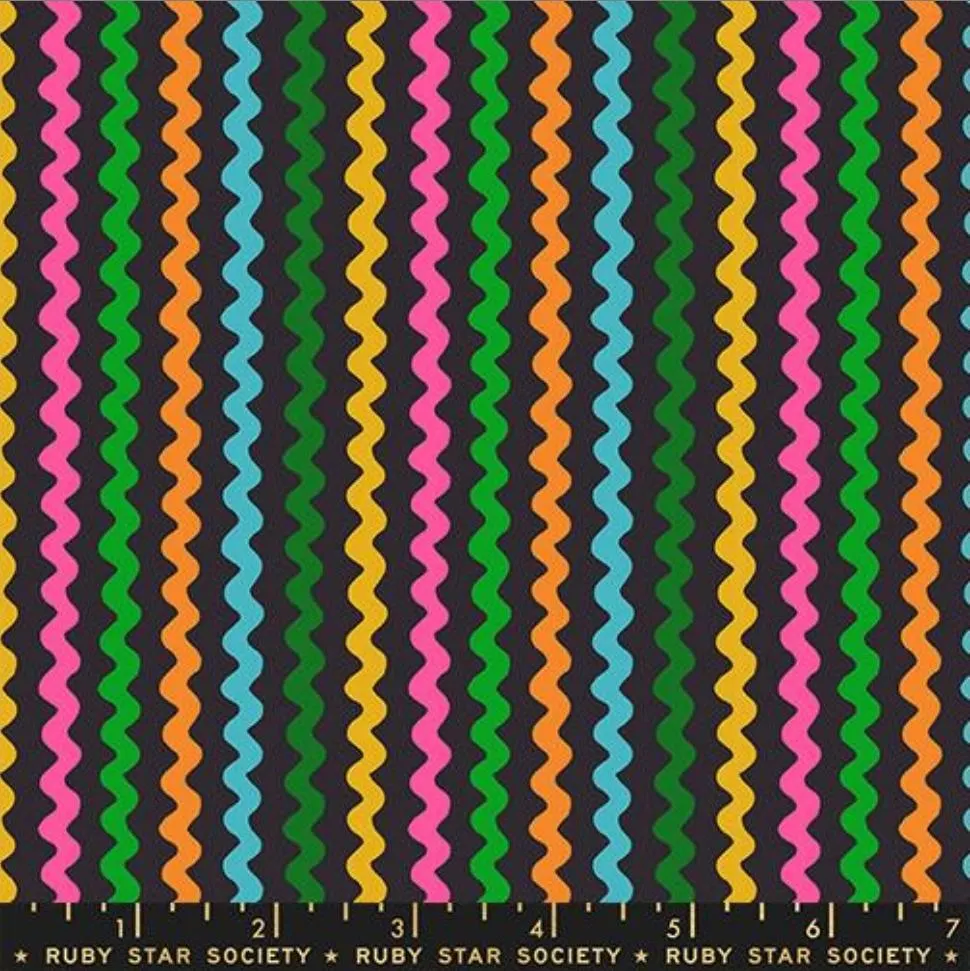 Ruby Star Society - 1-800-Notion - Ric Rak on Soft Black- quilting cotton - fabric for sewing, fabric for quilting - image 3