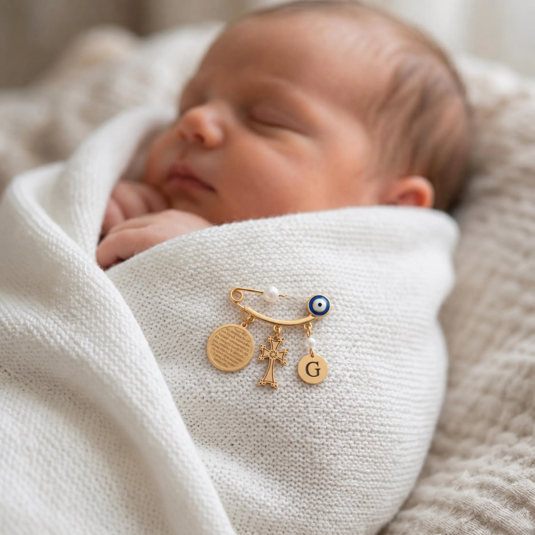 Armenian Custom Pin Brooch, Baptism Christening Baby Gift Boy or Girl - image 3