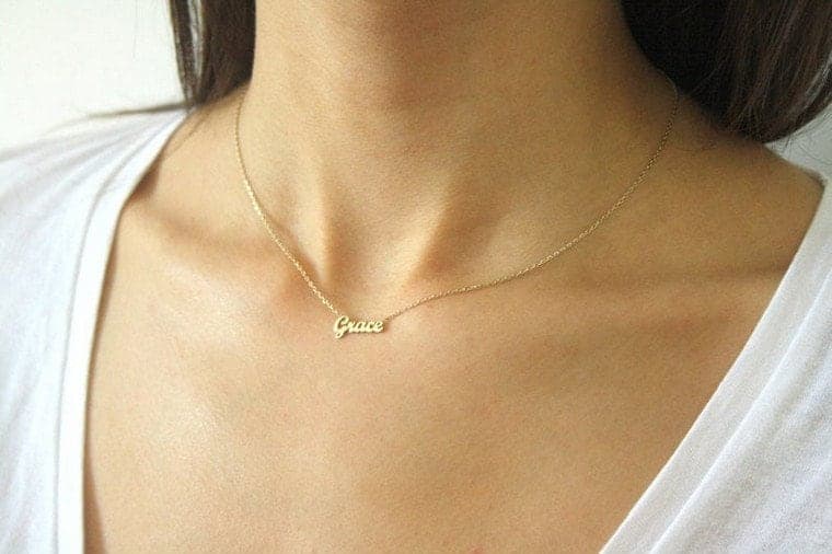 14k solid gold Name necklace ,Mini Name Necklace ,Name Necklace,Personalized Jewelry ,Personalized Gifts ,Gifts for her, Mothers Day Gift