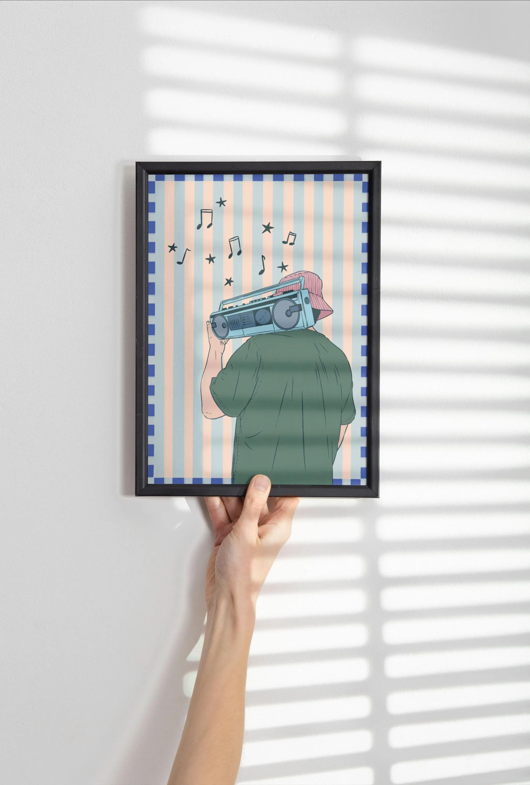 Retro Boombox Illustration Wall Art – Music Lover Home Decor Print - Tintzy - image 3