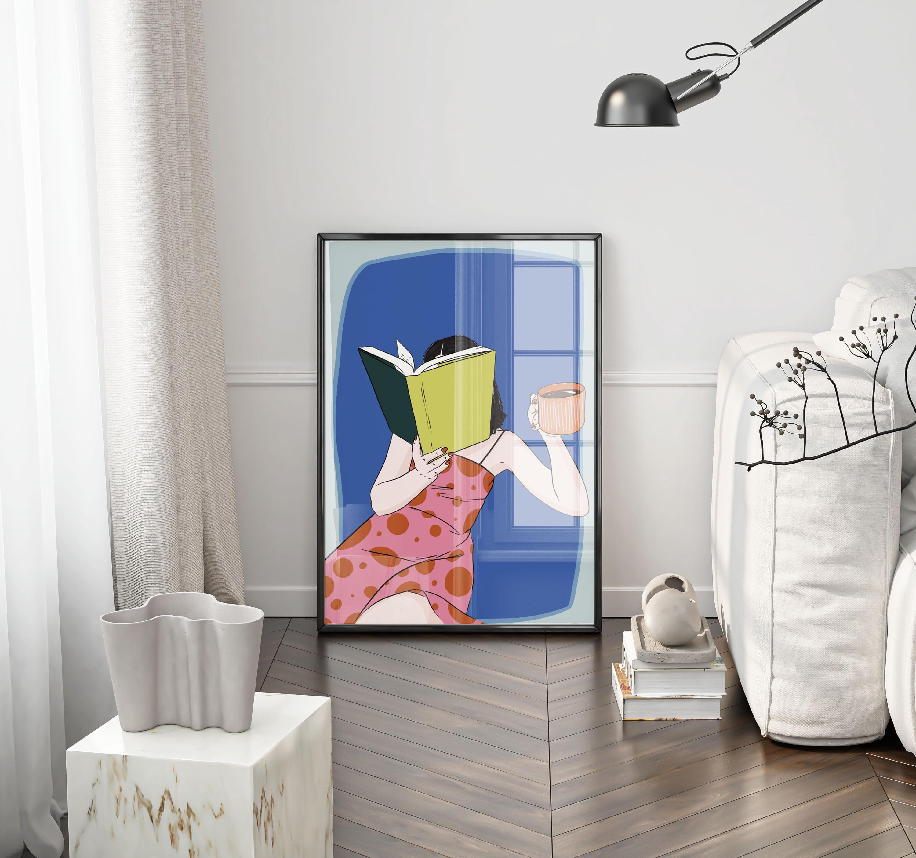 Coffee & Chapters – Cozy Reading Art Print - Reading Library Poster - Tintzy - image 4