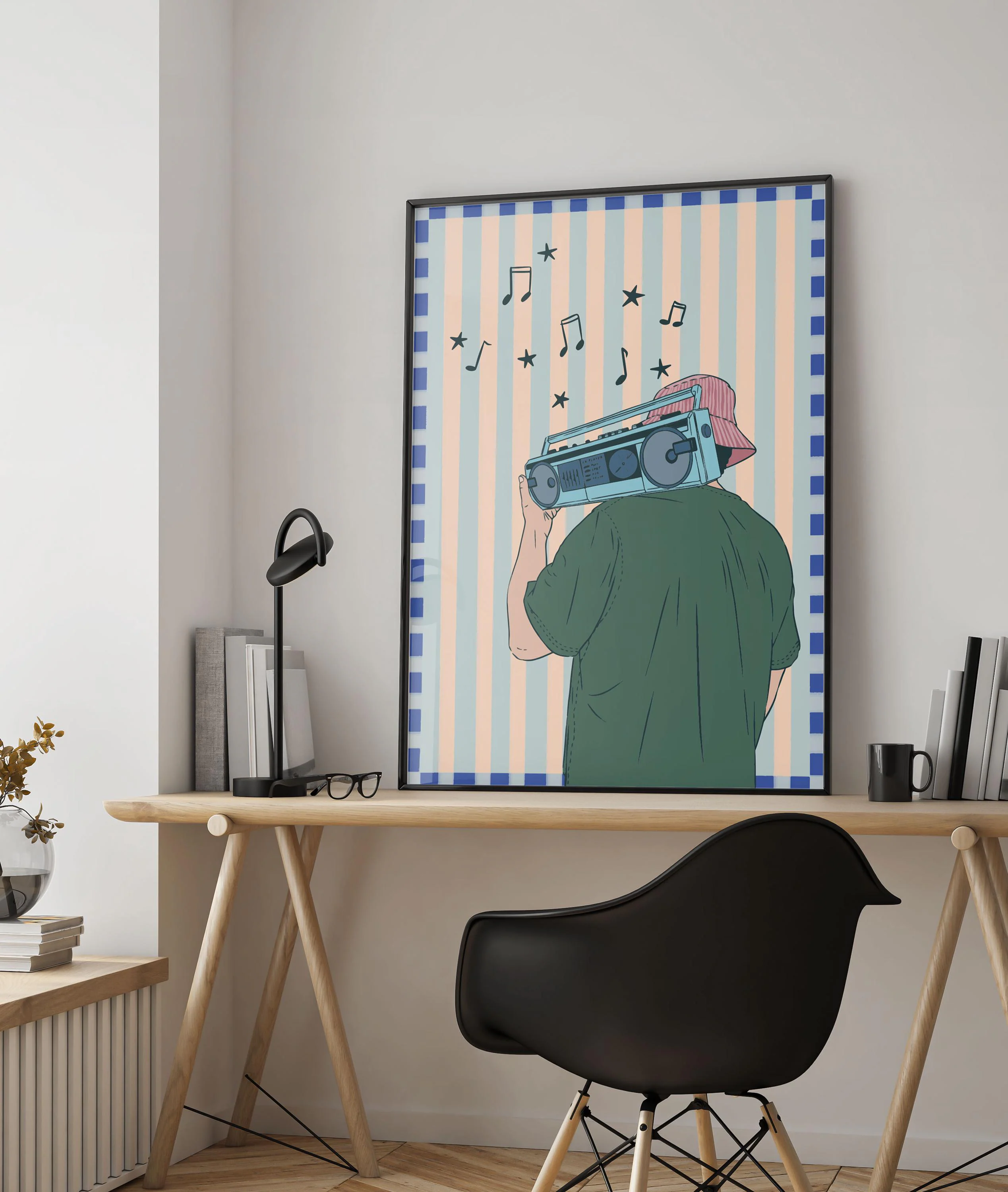 Retro Boombox Illustration Wall Art – Music Lover Home Decor Print - Tintzy - image 4