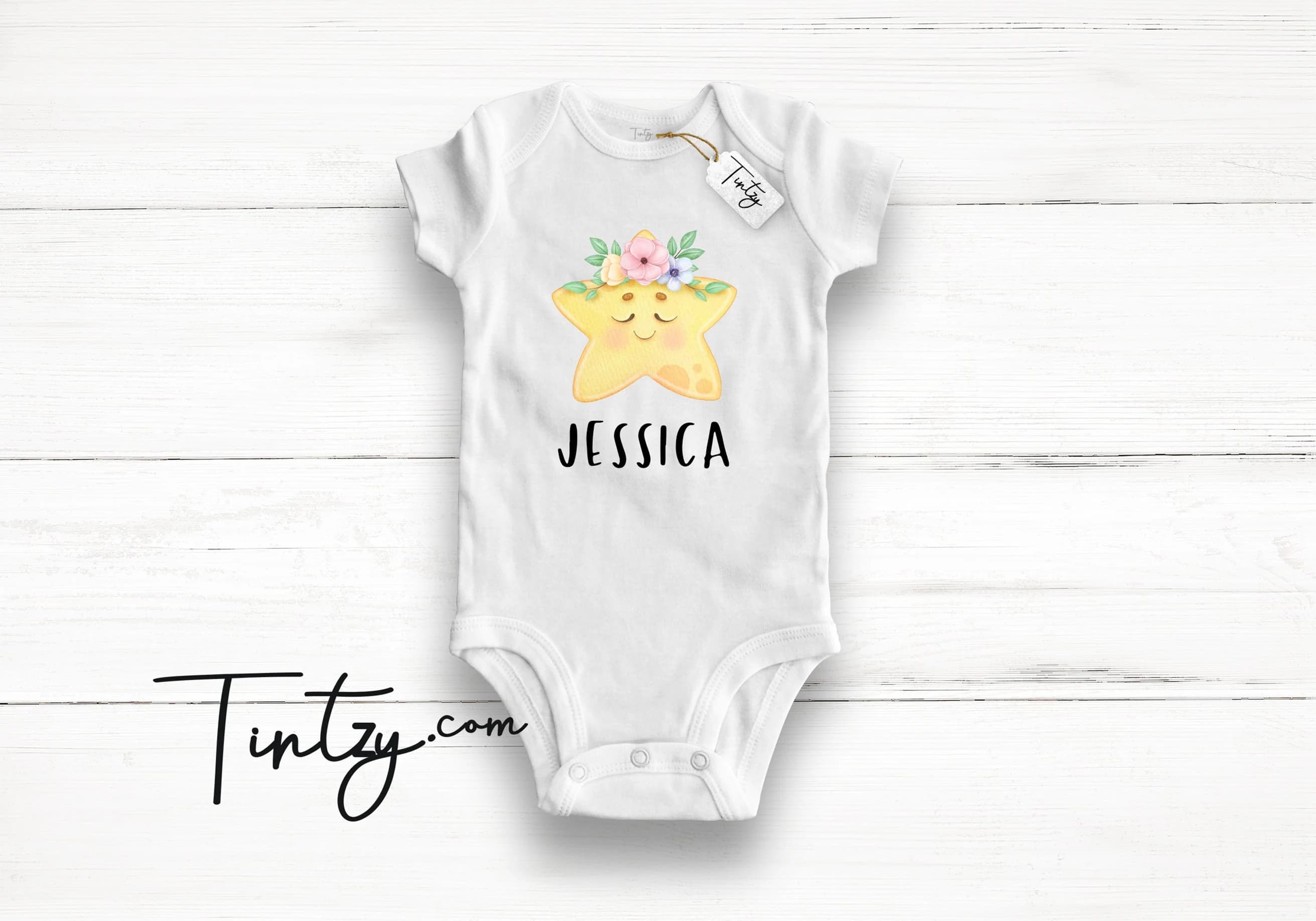 Cute Personalised Baby Grow - Organic Baby Suit , Gift For New Mum , New Baby Gift , Tintzy -