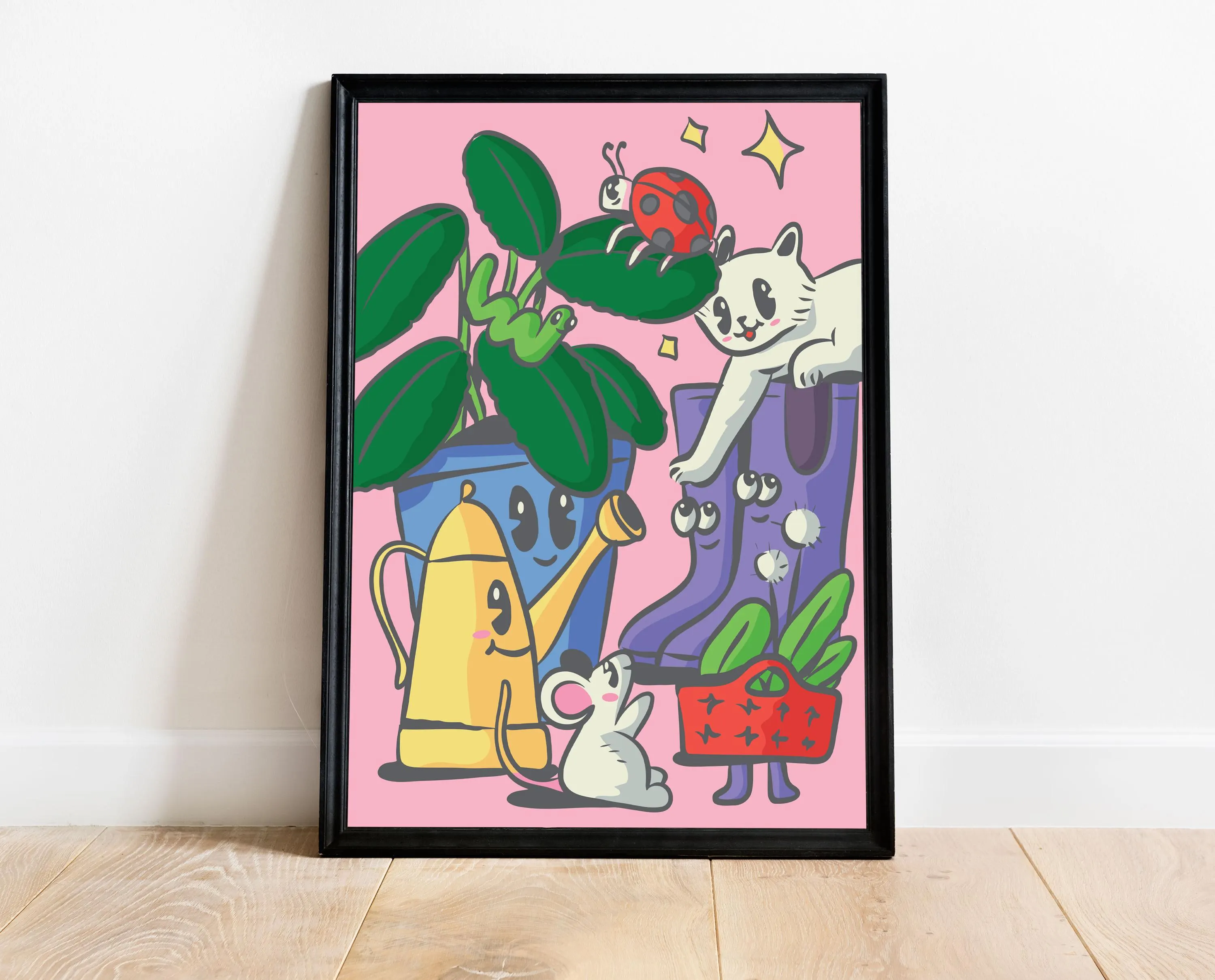 Cat Pop Art Poster - Colorful Contemporary Animal Print - Cat Lover Gift Ideas - Tintzy