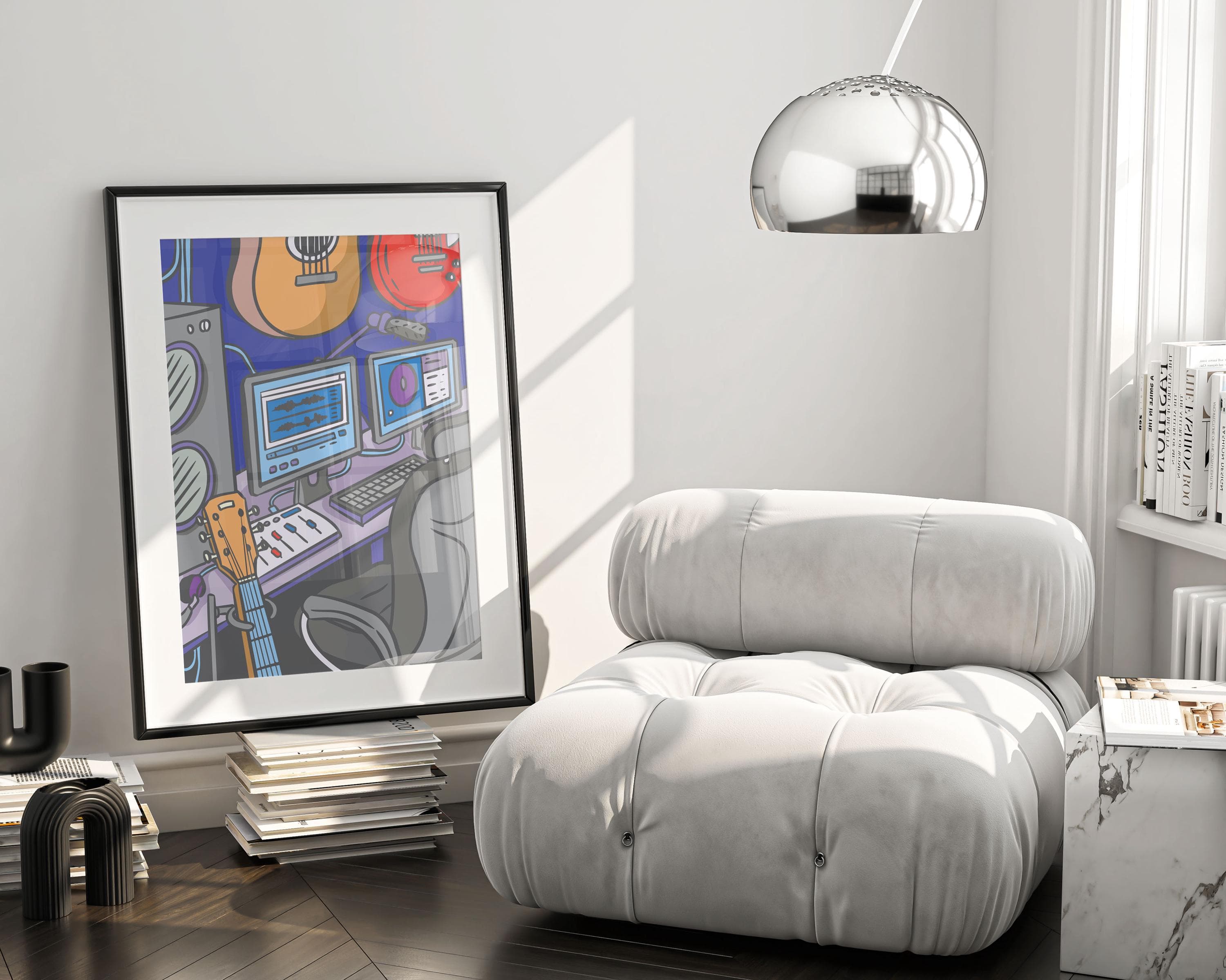 Music Studio Wall Art - Music Producer Poster - Modern Illustration Print - Tintzy - image 4