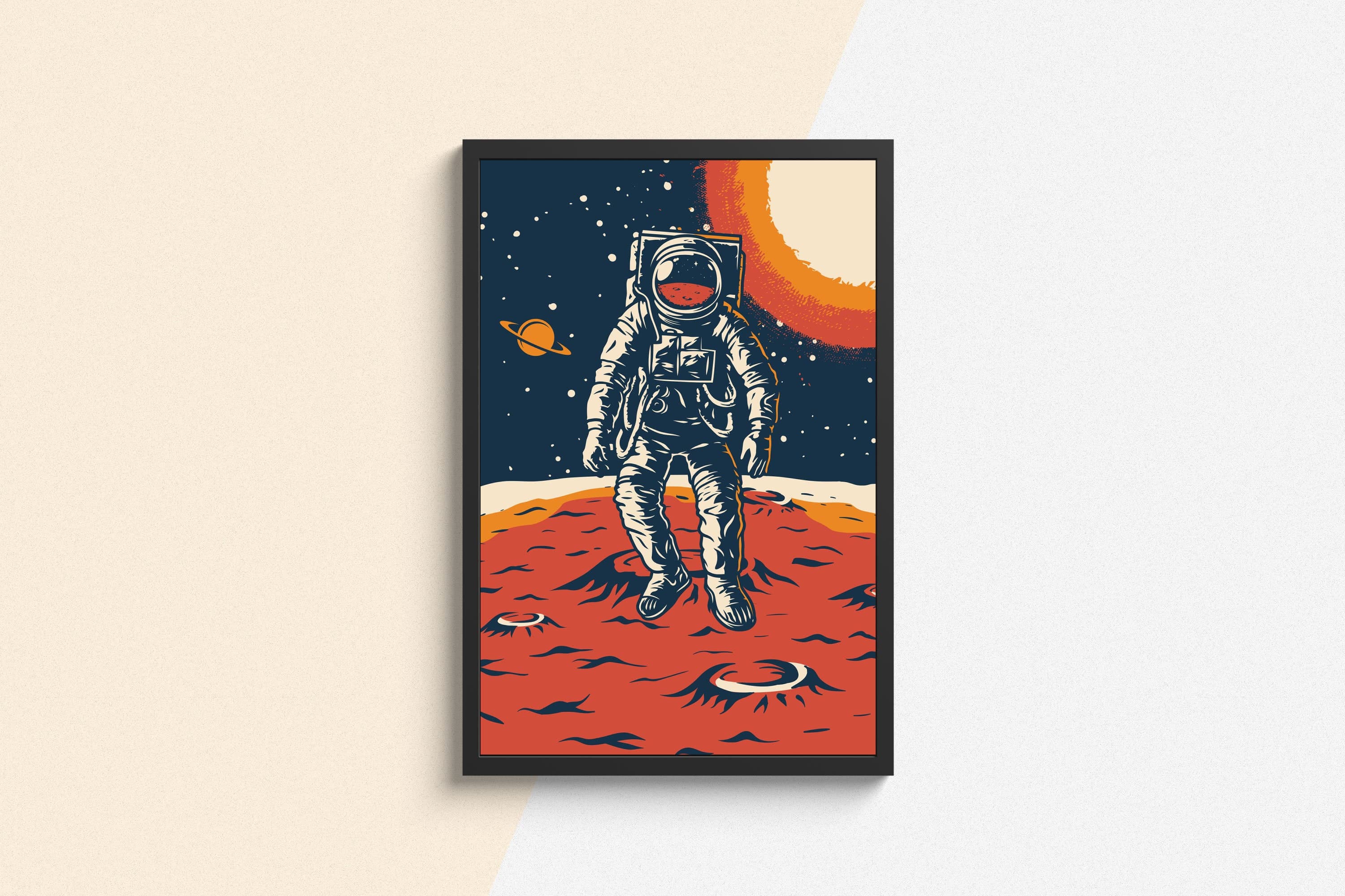 Retro Style Space Poster - Space Decor - Solar System - Galaxy Print - Office Decor - Game Room Wall Art - Space Themed Nursery - Universe