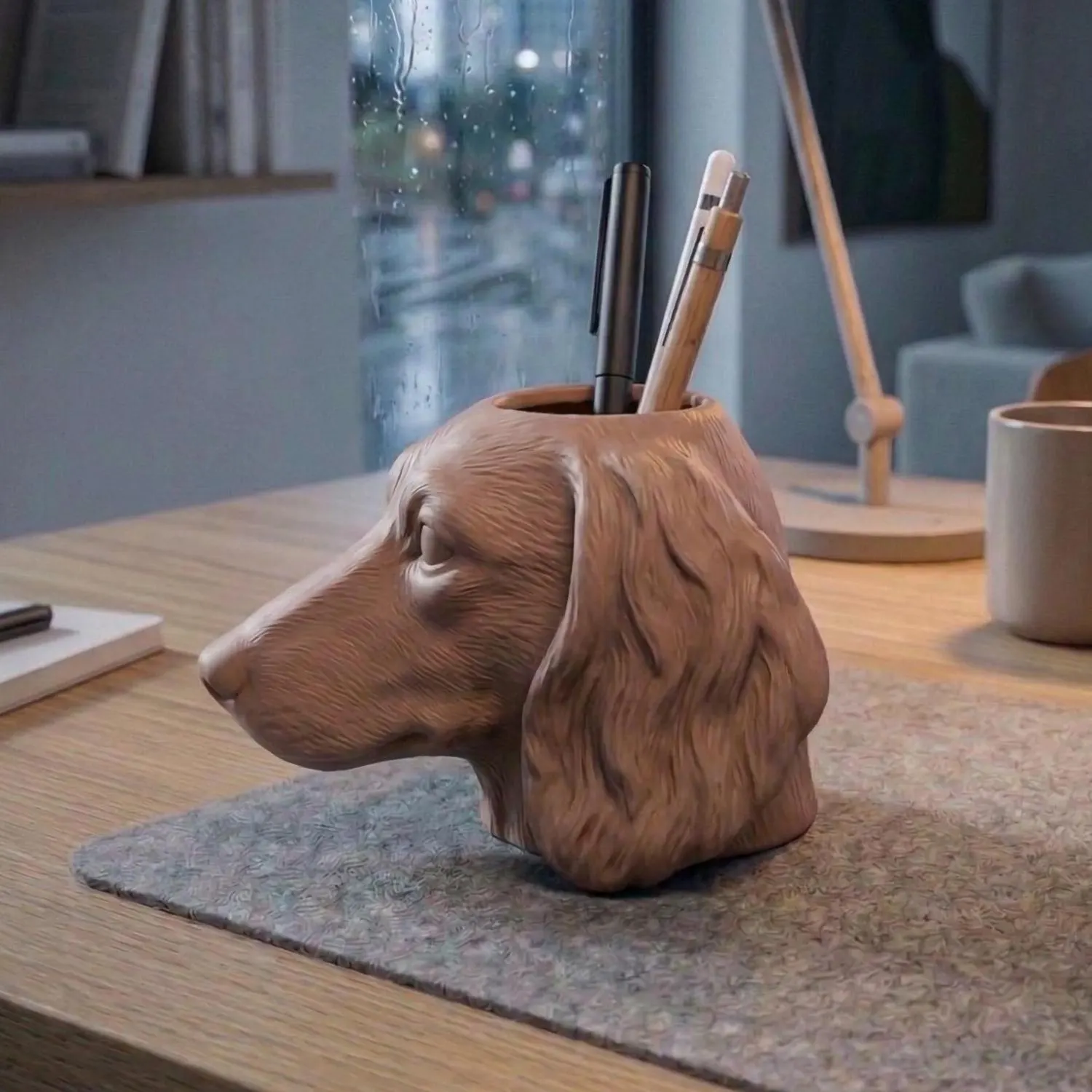 Dachshund Pen Holder, Sausage Desk Organizer, Wiener Pencil Cup, Minimalist Office Accessory, Mother's Day Gift