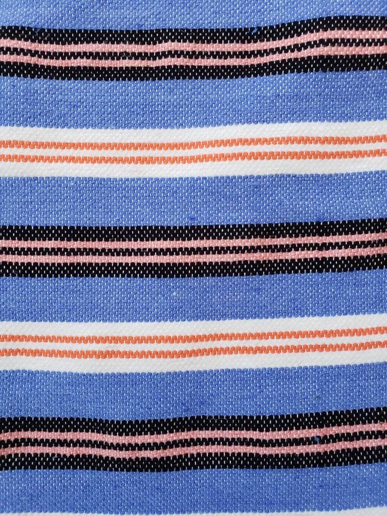 Handmade Turkish Kilim, Rug Runner Blue, Turkish Kilim, Cotton and Wool Nomadic Kilim,Cecim Striped Design, Handwowen Runner 2.5x 7 ft home - image 5