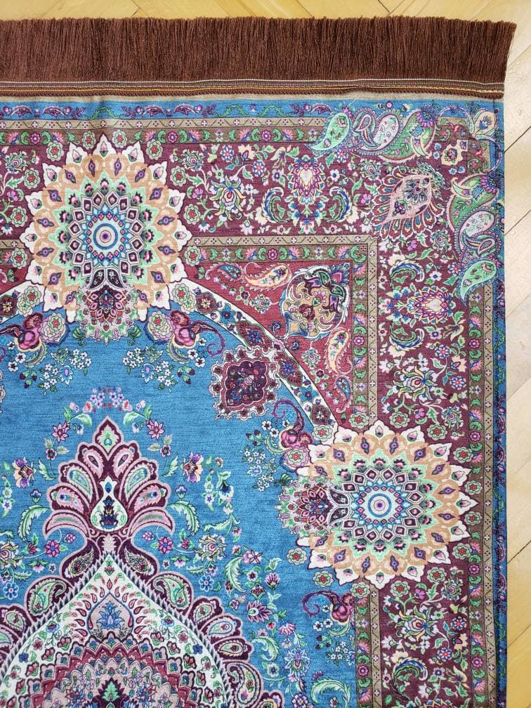Father's Day Islamic Gift, Prayer Rug,Janamaz, High Quality, Unique Islamic Gift,Lux Chenille Sejadah Floral Pray Rug,Meditation Rug For Men - image 5