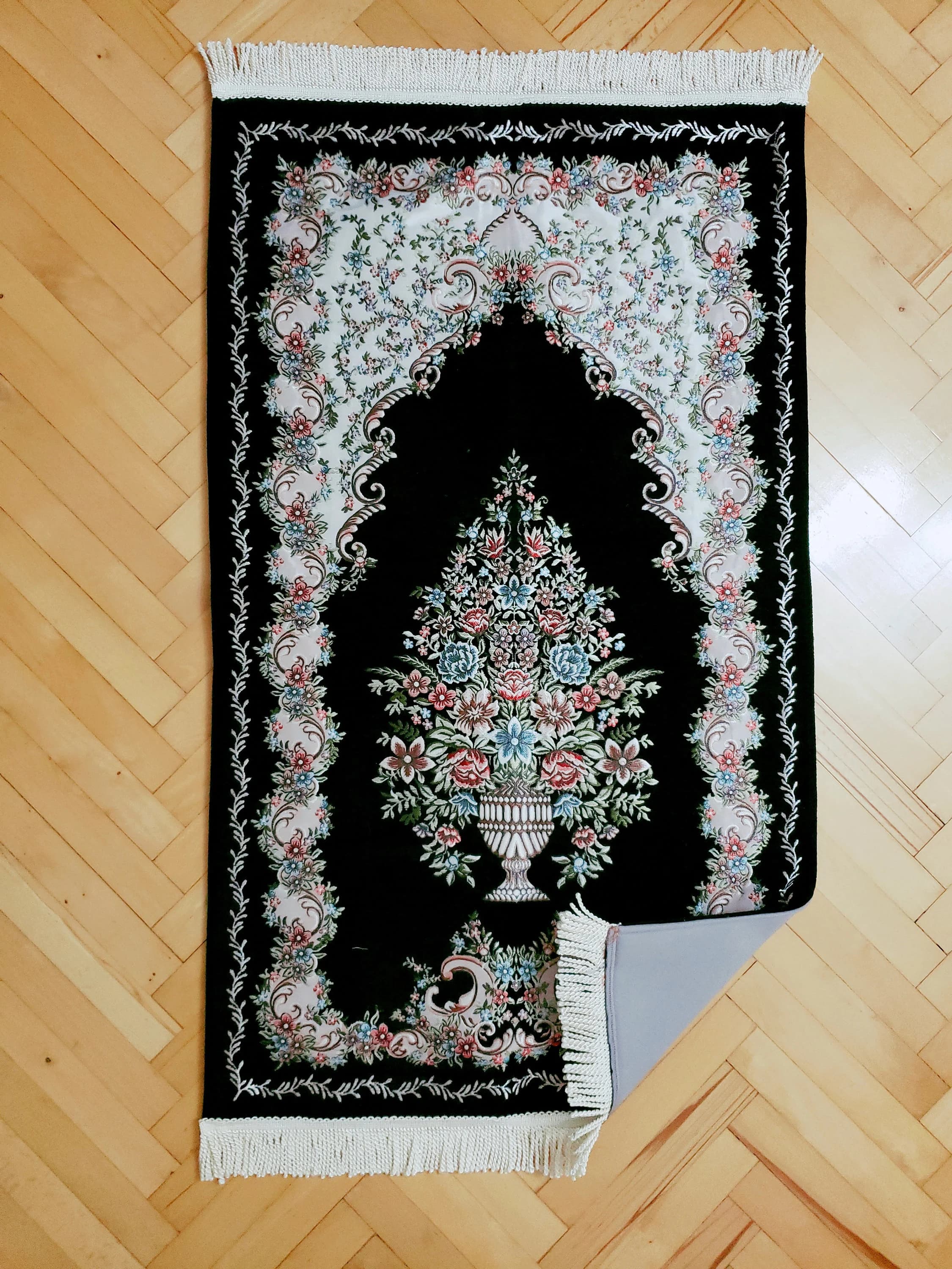 Black Woven Prayer Rug, Eid Gifts, Luxury Prayer Mat, Muslim Wedding Gift, Islamic Gift, Janamaz, High Quality, Unique Islamic Gift for Men - image 3