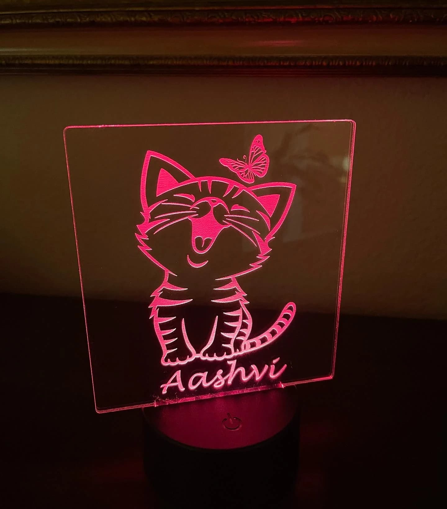 Kitty cat night light, Nursery Room Night Light, Personalized Table Lamp, kids LED night light, Personalized Night Light - image 5