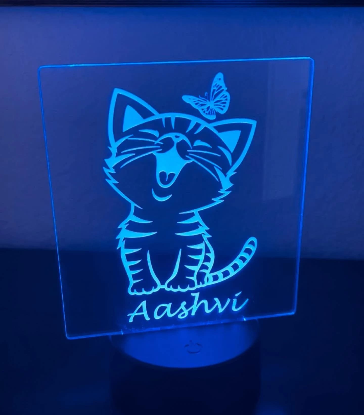 Kitty cat night light, Nursery Room Night Light, Personalized Table Lamp, kids LED night light, Personalized Night Light - image 4