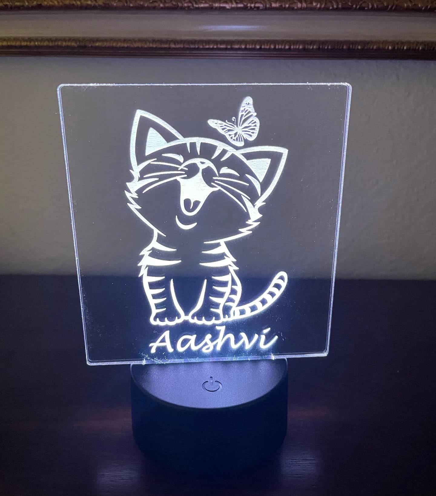 Kitty cat night light, Nursery Room Night Light, Personalized Table Lamp, kids LED night light, Personalized Night Light