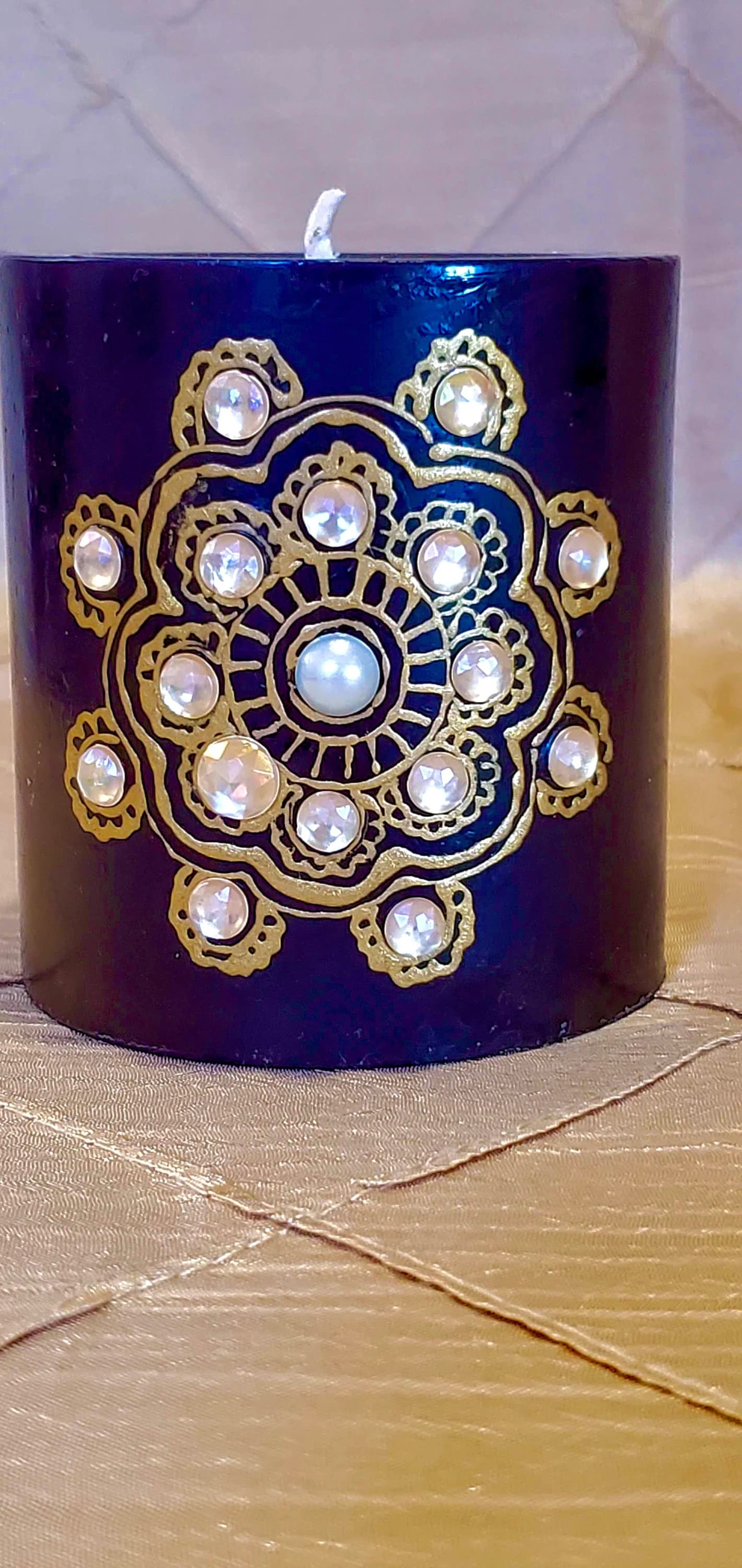 3 piece Pillar candle, henna design, Indian wedding favor, housewarming gift - image 3